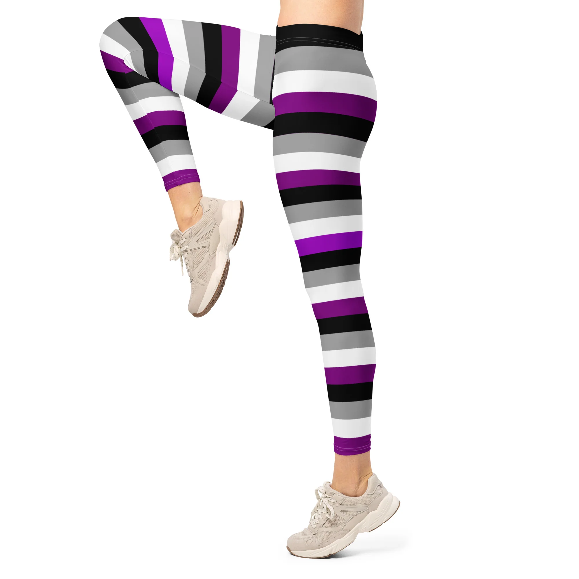 Asexual Pride Hooped Leggings - Image 3