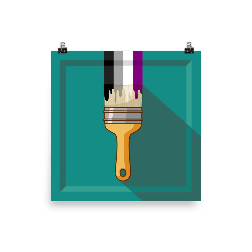Asexual Pride Paintbrush Art Print