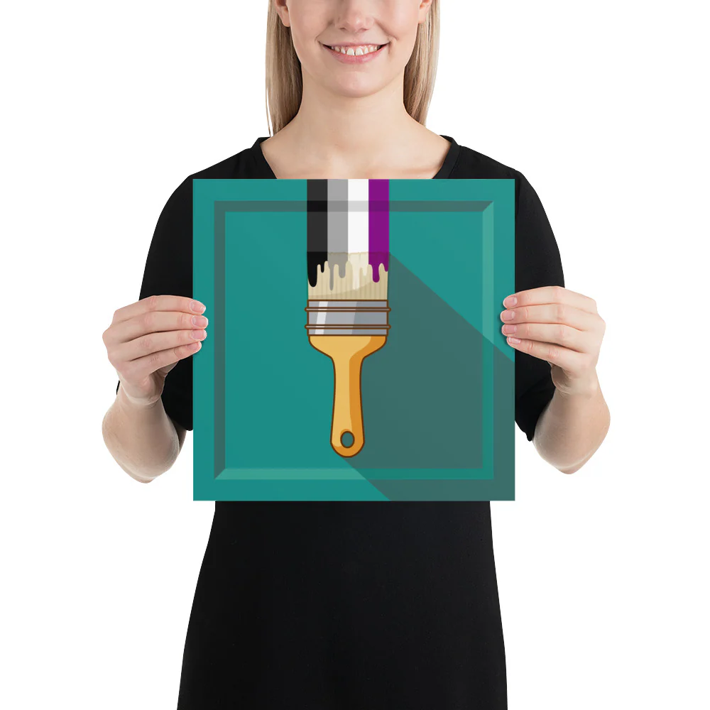 Asexual Pride Paintbrush Art Print - Image 3