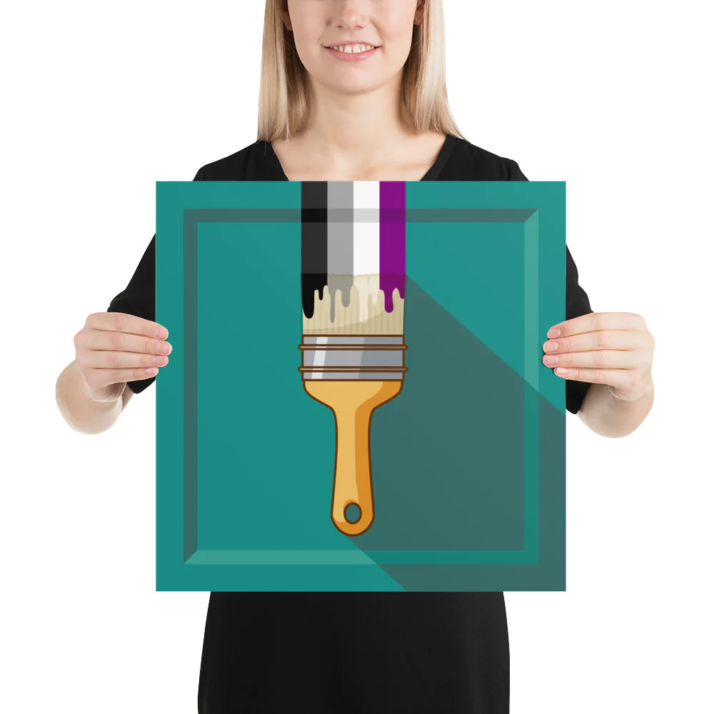 Asexual Pride Paintbrush Art Print - Image 4