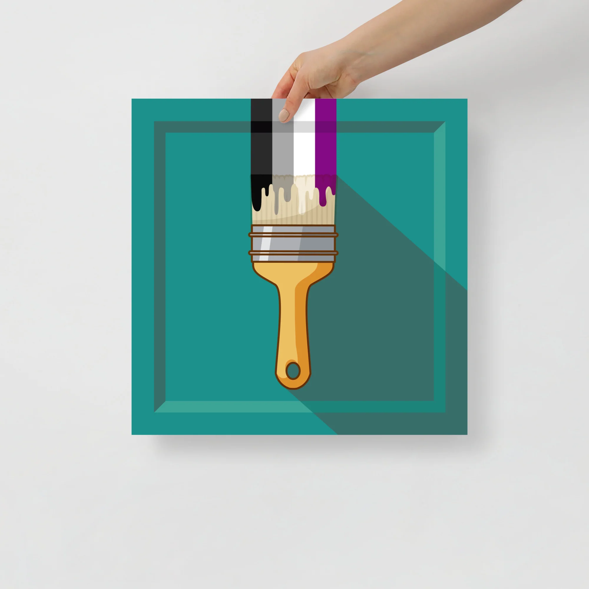 Asexual Pride Paintbrush Art Print - Image 5