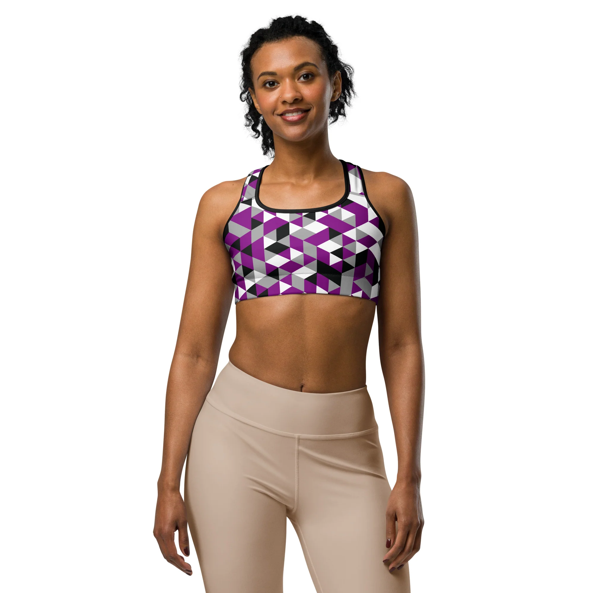 Asexual Pride Triangles Sports bra - Image 2