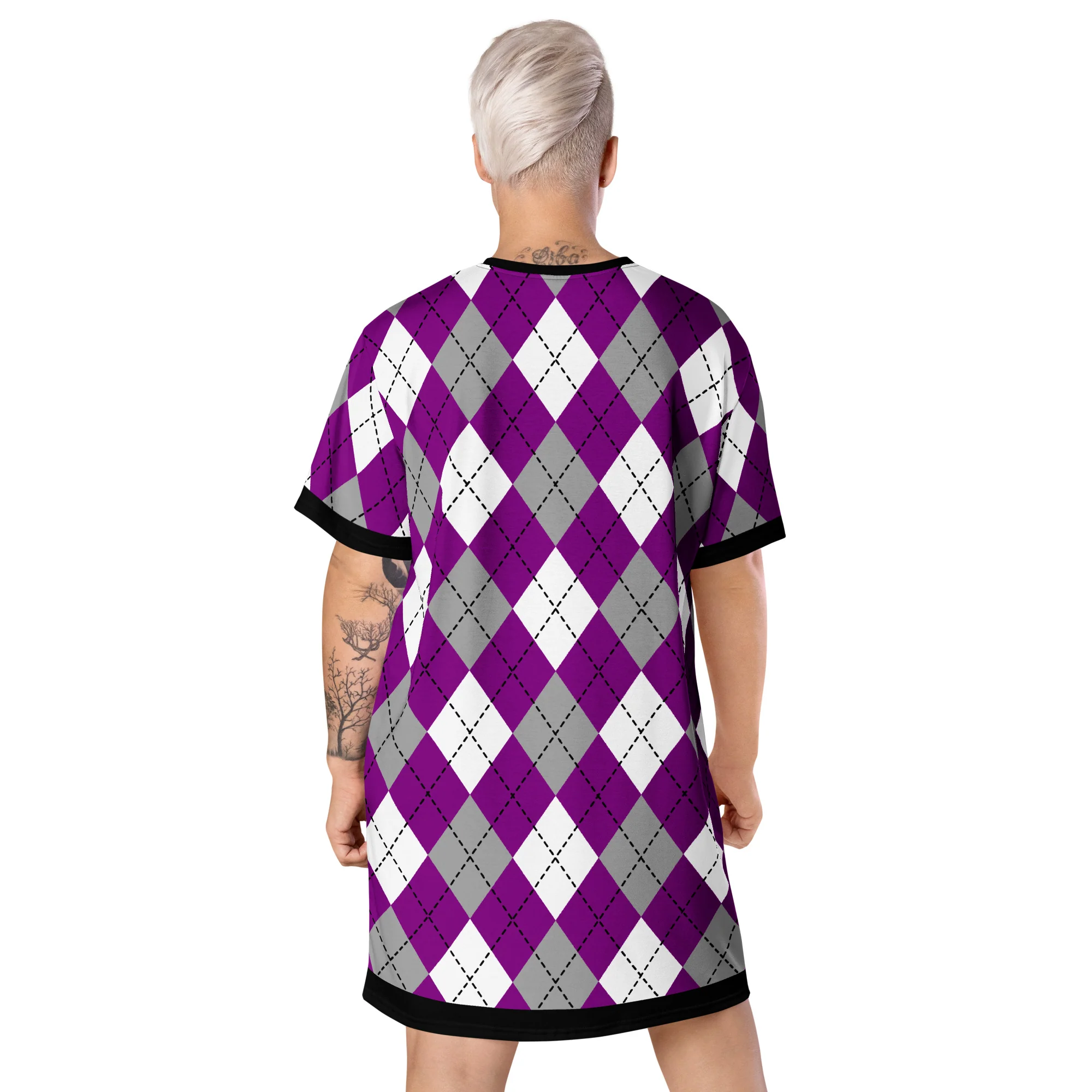 Asexual Tartan T-shirt Dress - Image 4