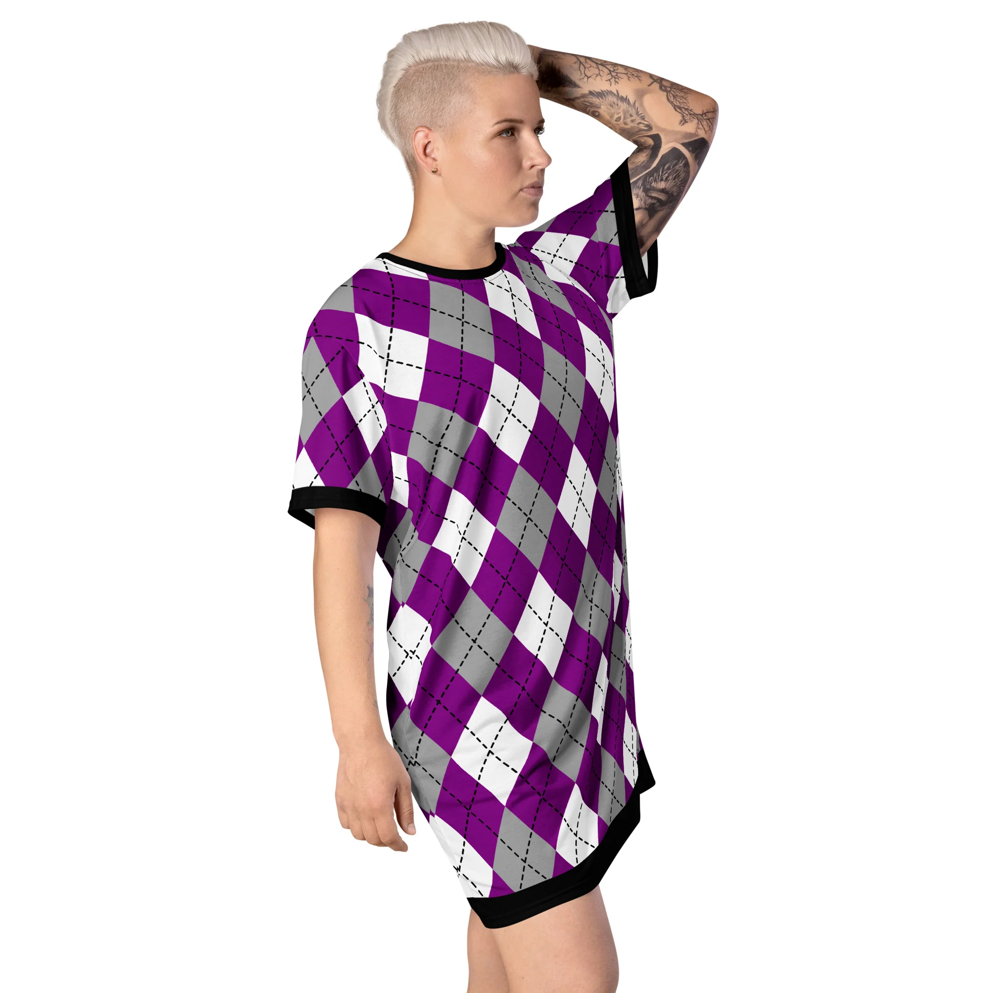 Asexual Tartan T-shirt Dress - Image 7