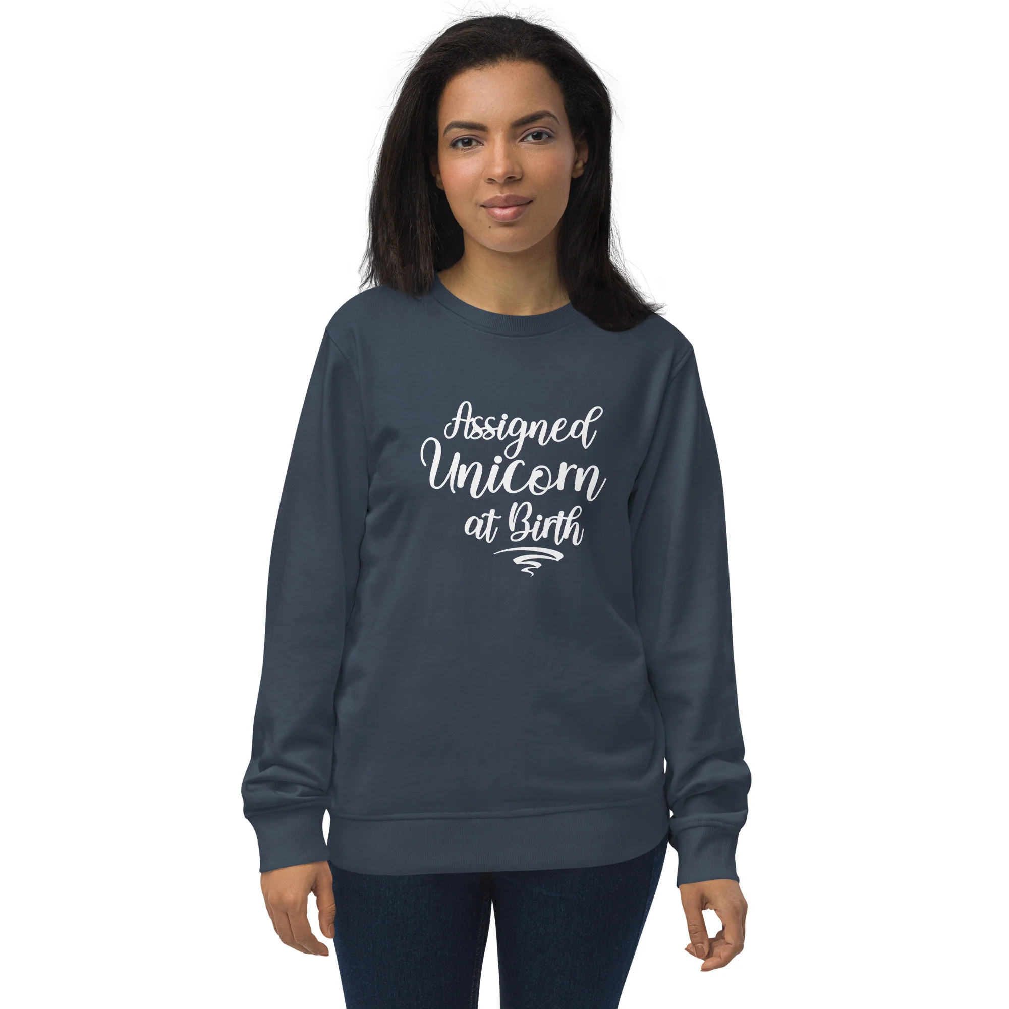 Assigned Unicorn at Birth Organic Sweatshirt - Image 2