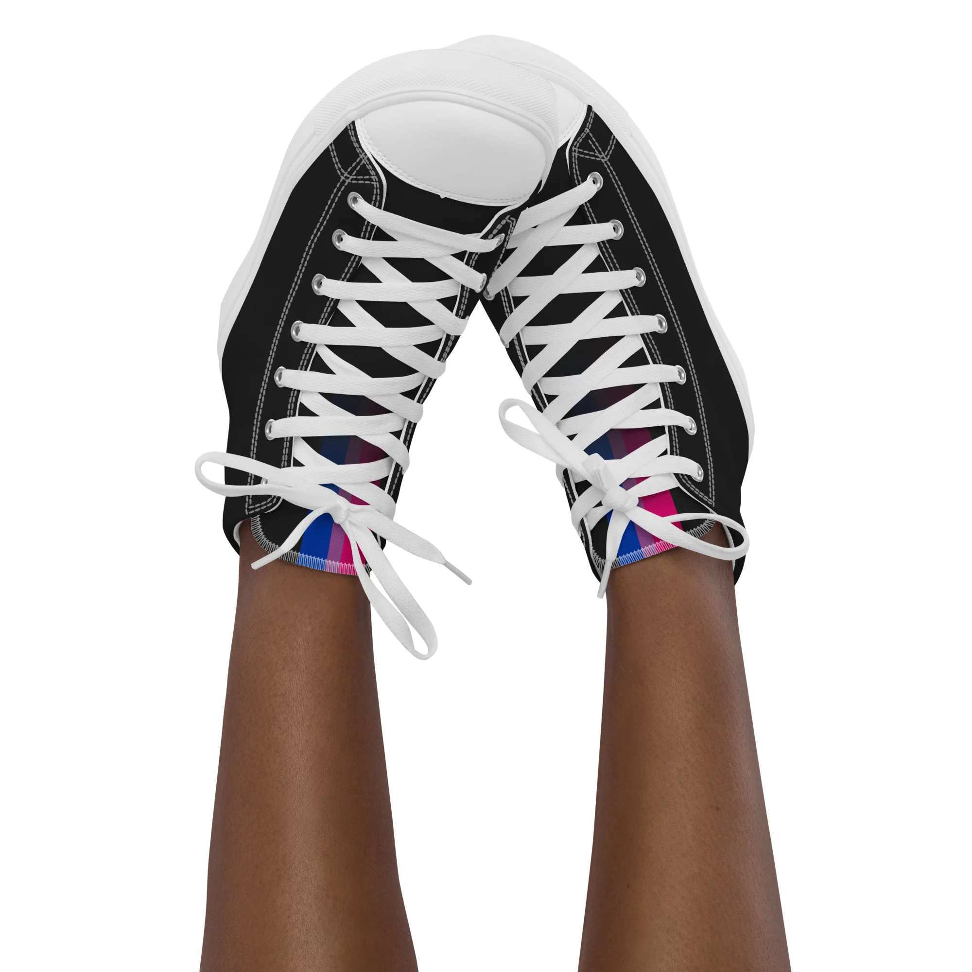 Bi Pride Black High Top Trainers (female sizes) - Image 4