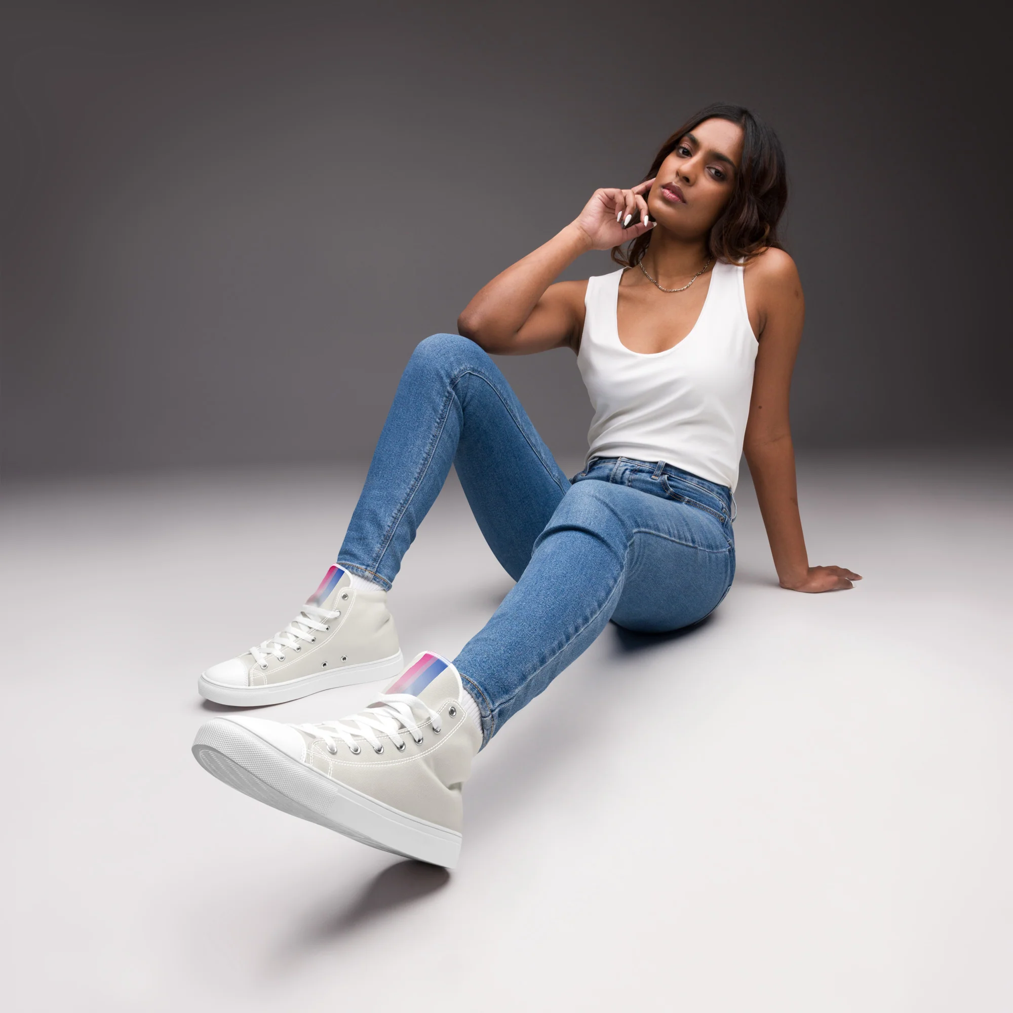 Bi Pride Hemp High Top Trainers (female sizes) - Image 3