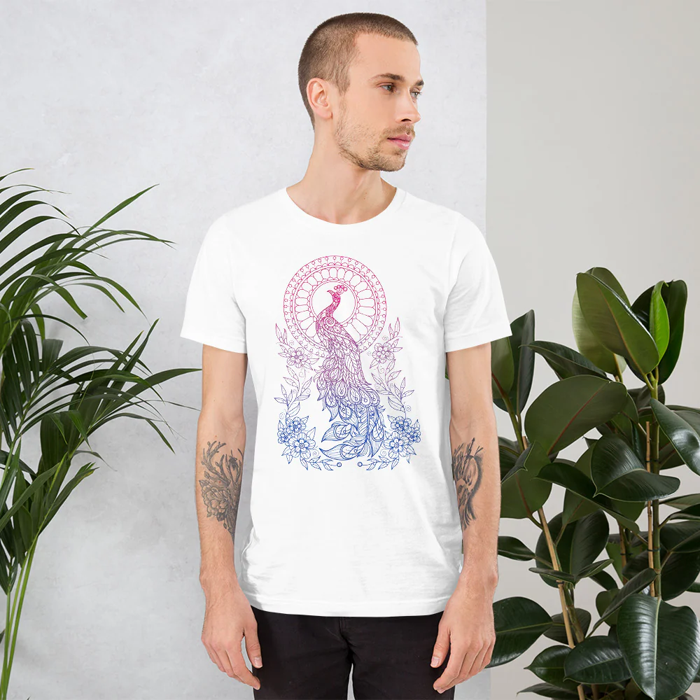 Bi Pride Peacock T-shirt - Image 4