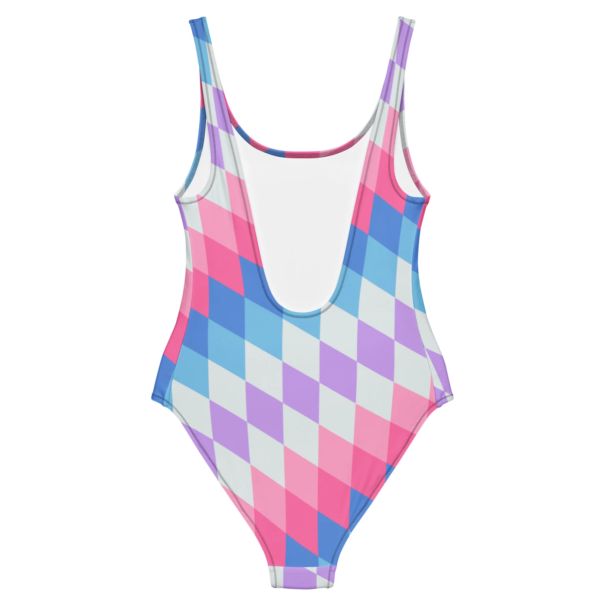 Bigender Pride Flag Diamonds One-Piece Swimsuit - Image 10