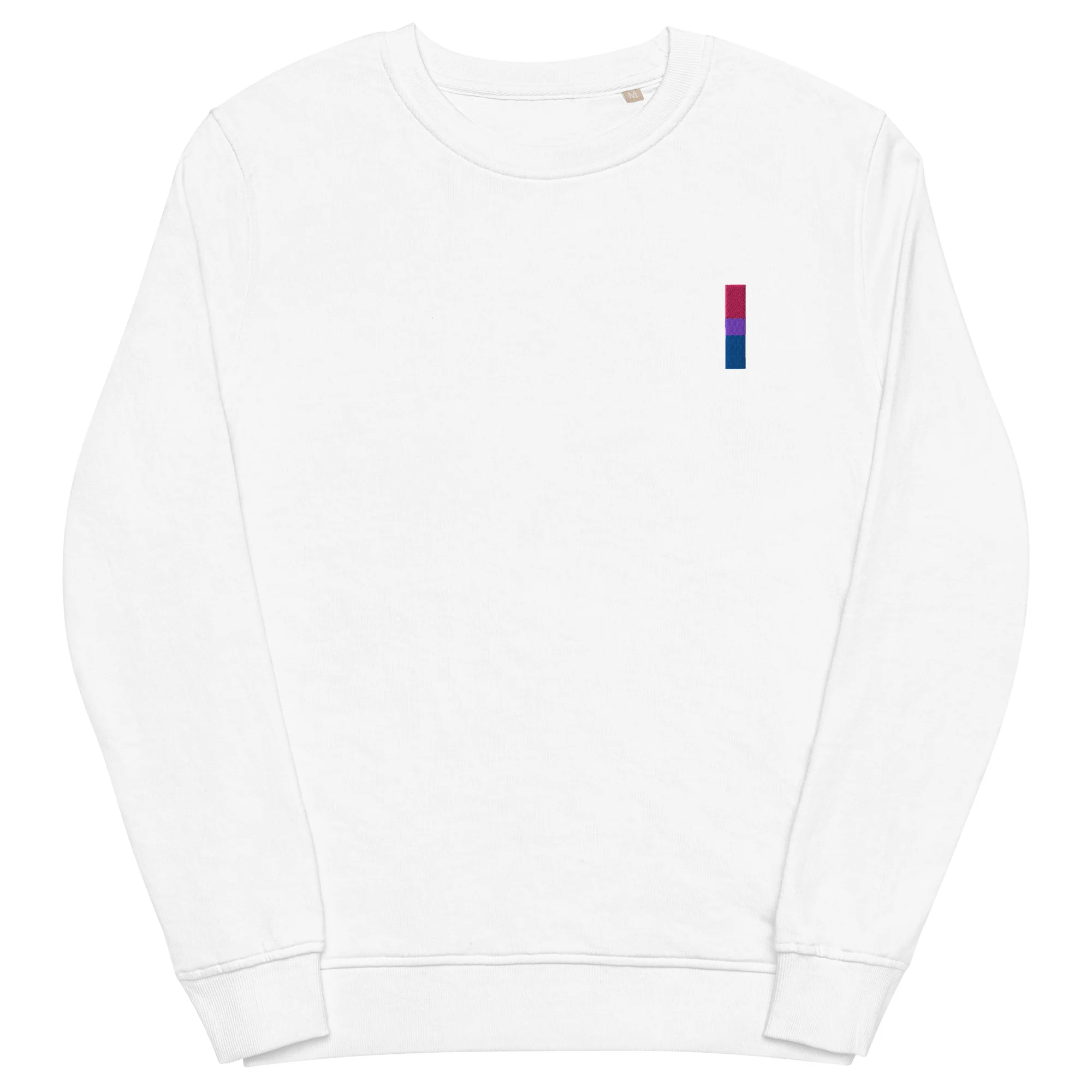 Bisexual Embroidered Pride Flag Organic Sweatshirt - Image 10