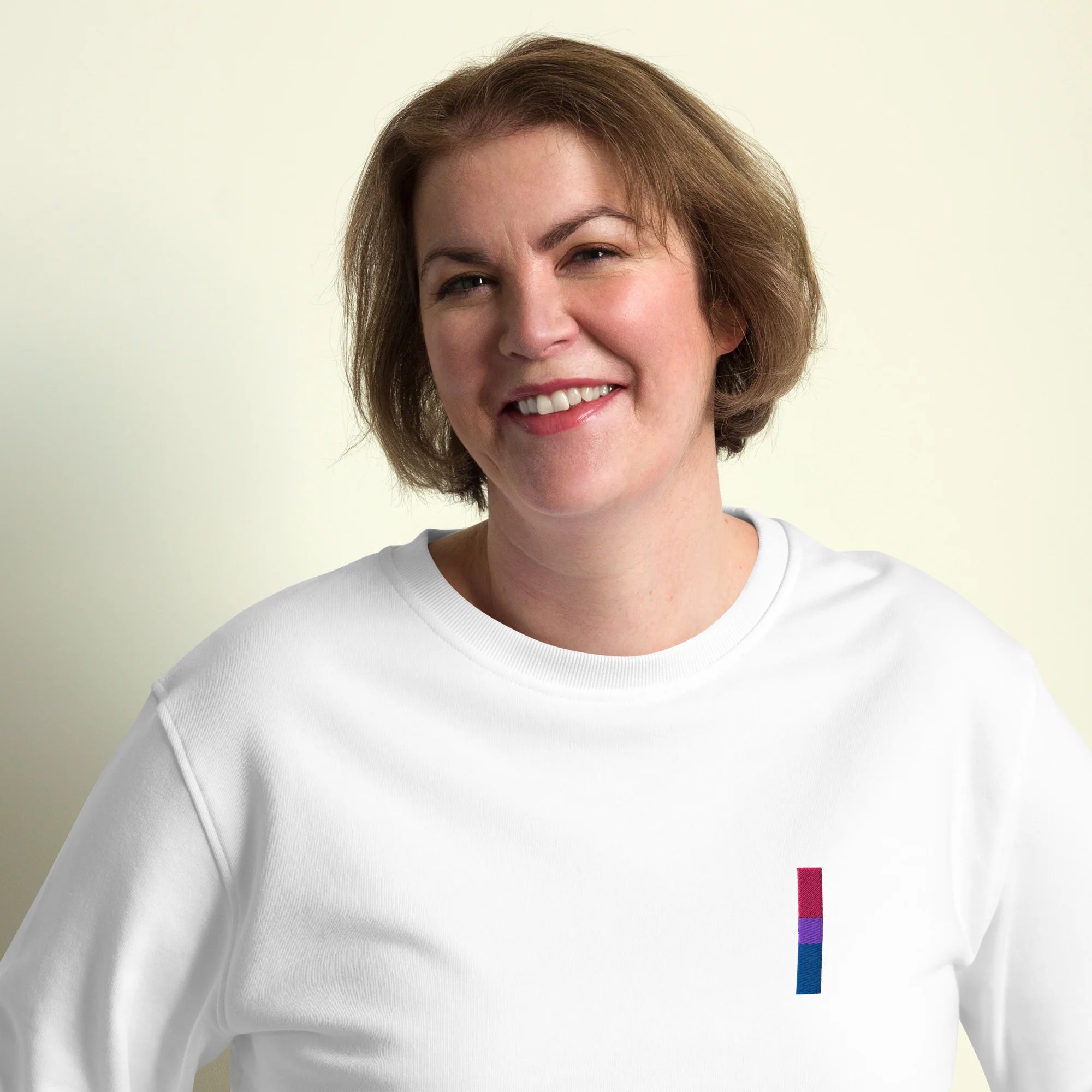 Bisexual Embroidered Pride Flag Organic Sweatshirt - Image 4