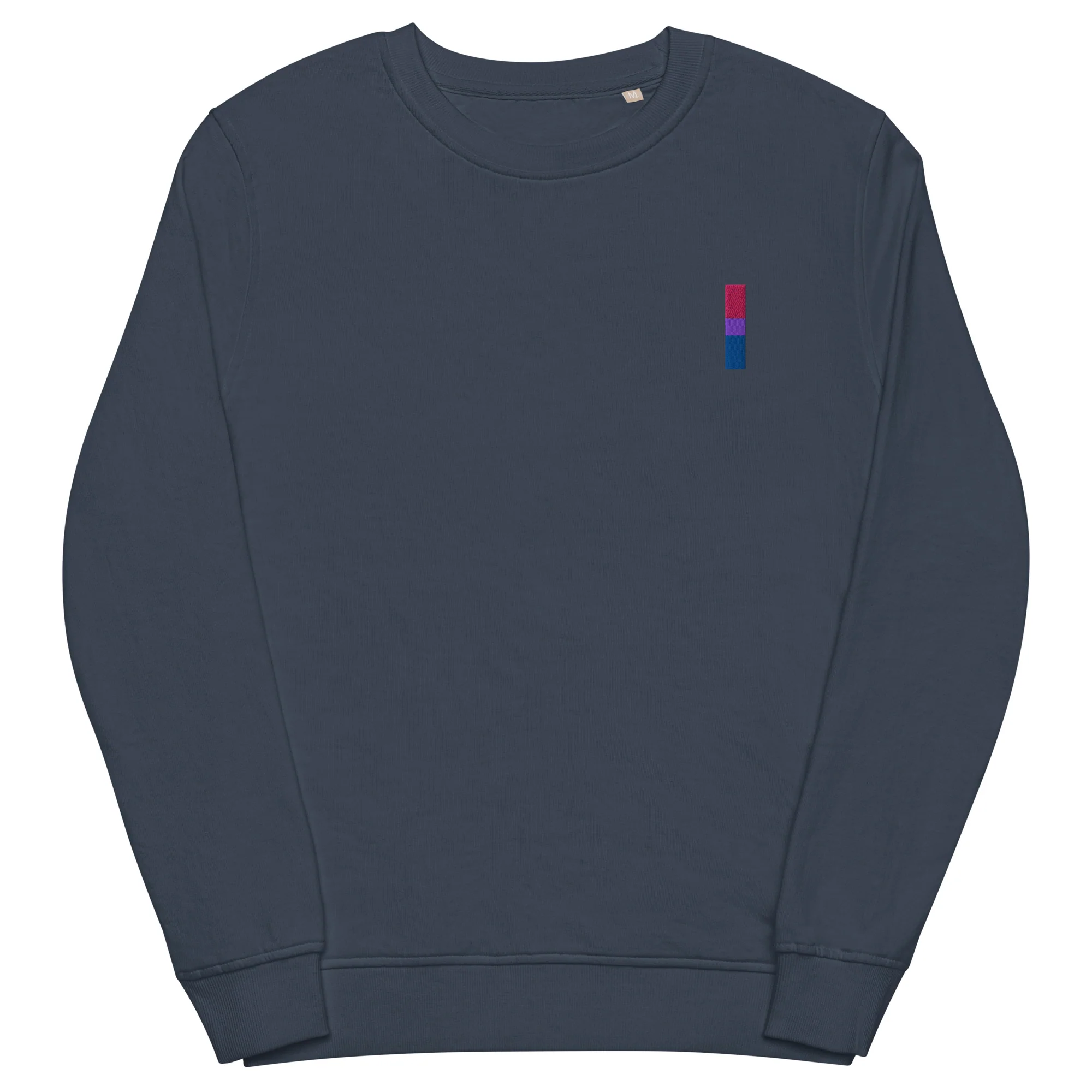 Bisexual Embroidered Pride Flag Organic Sweatshirt - Image 7