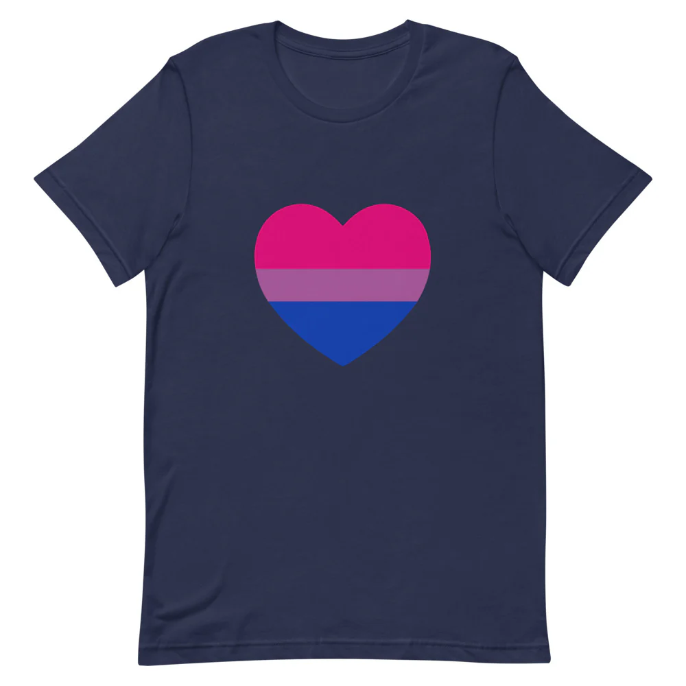 Bisexual Heart Flag T-Shirt - Image 3