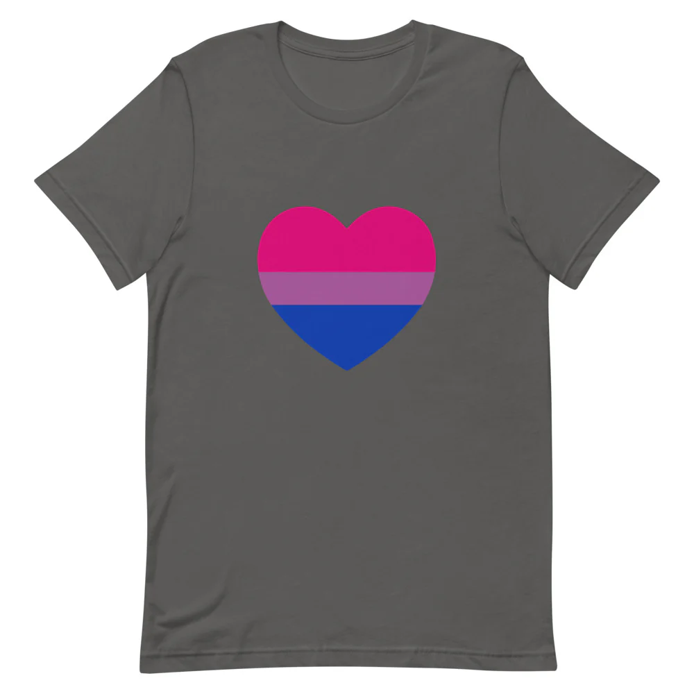 Bisexual Heart Flag T-Shirt - Image 4