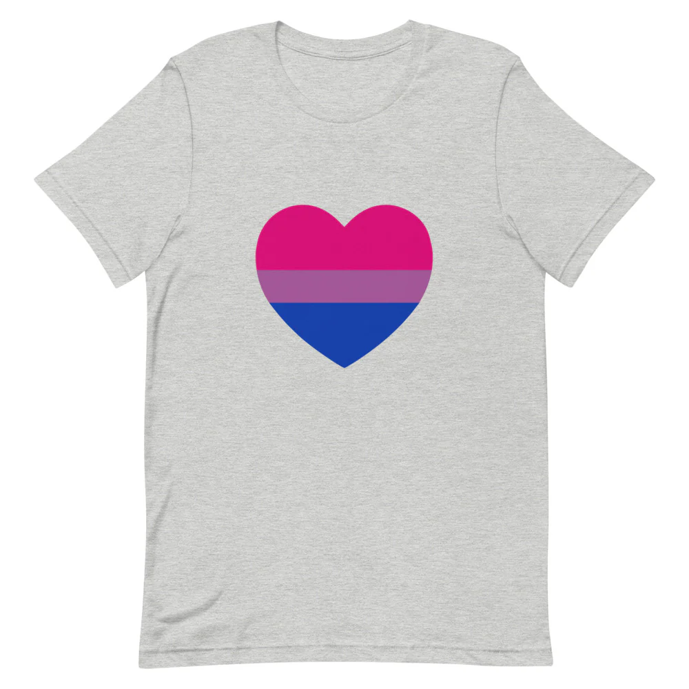 Bisexual Heart Flag T-Shirt - Image 5