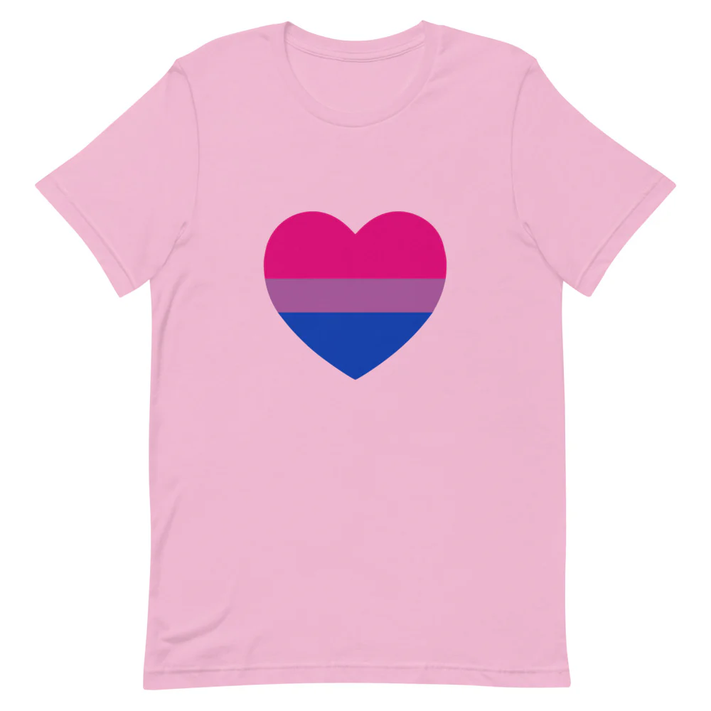 Bisexual Heart Flag T-Shirt - Image 6