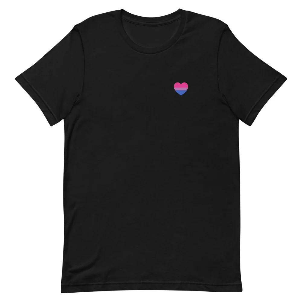 Bisexual Pride Flag Small Heart T-Shirt - Image 3