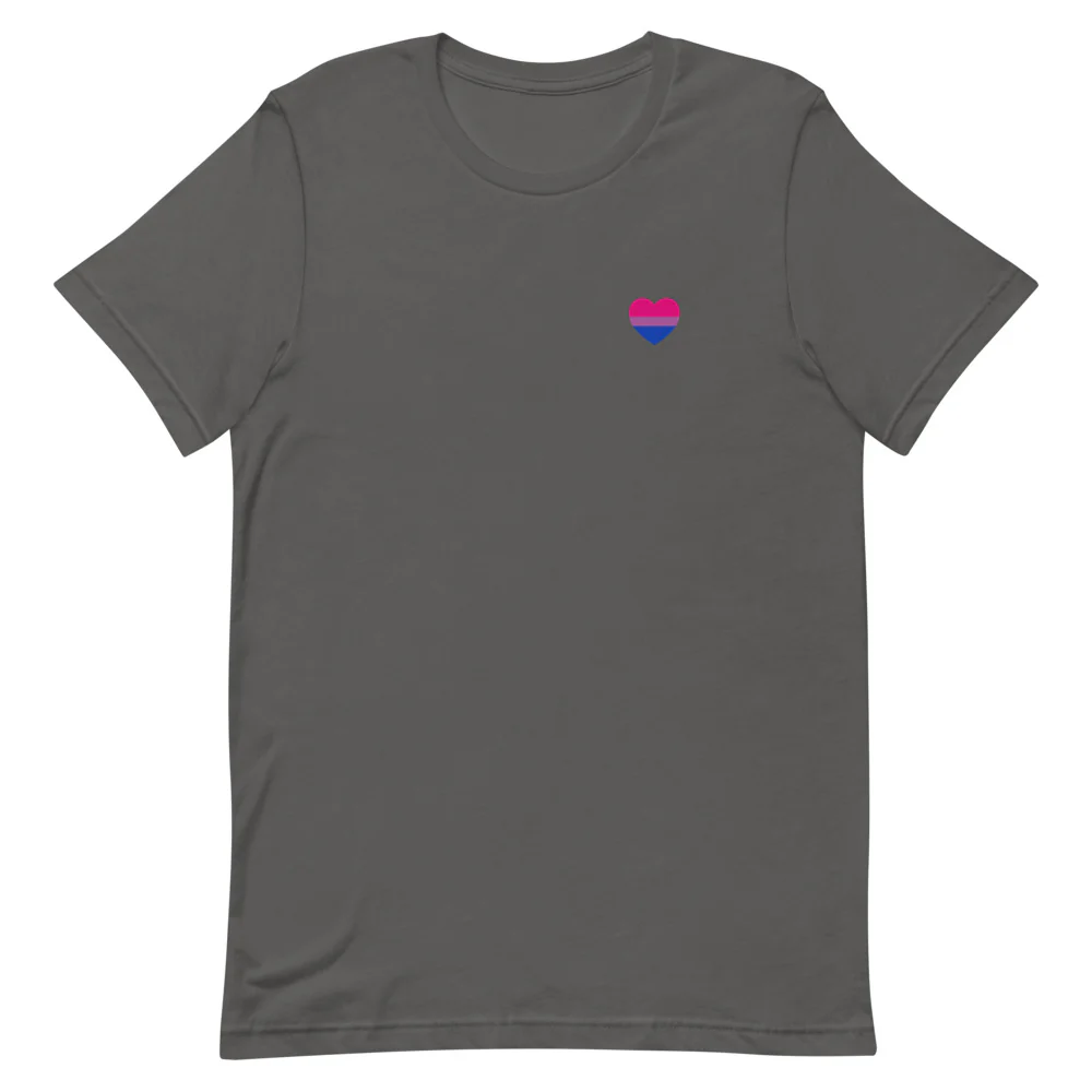 Bisexual Pride Flag Small Heart T-Shirt - Image 6