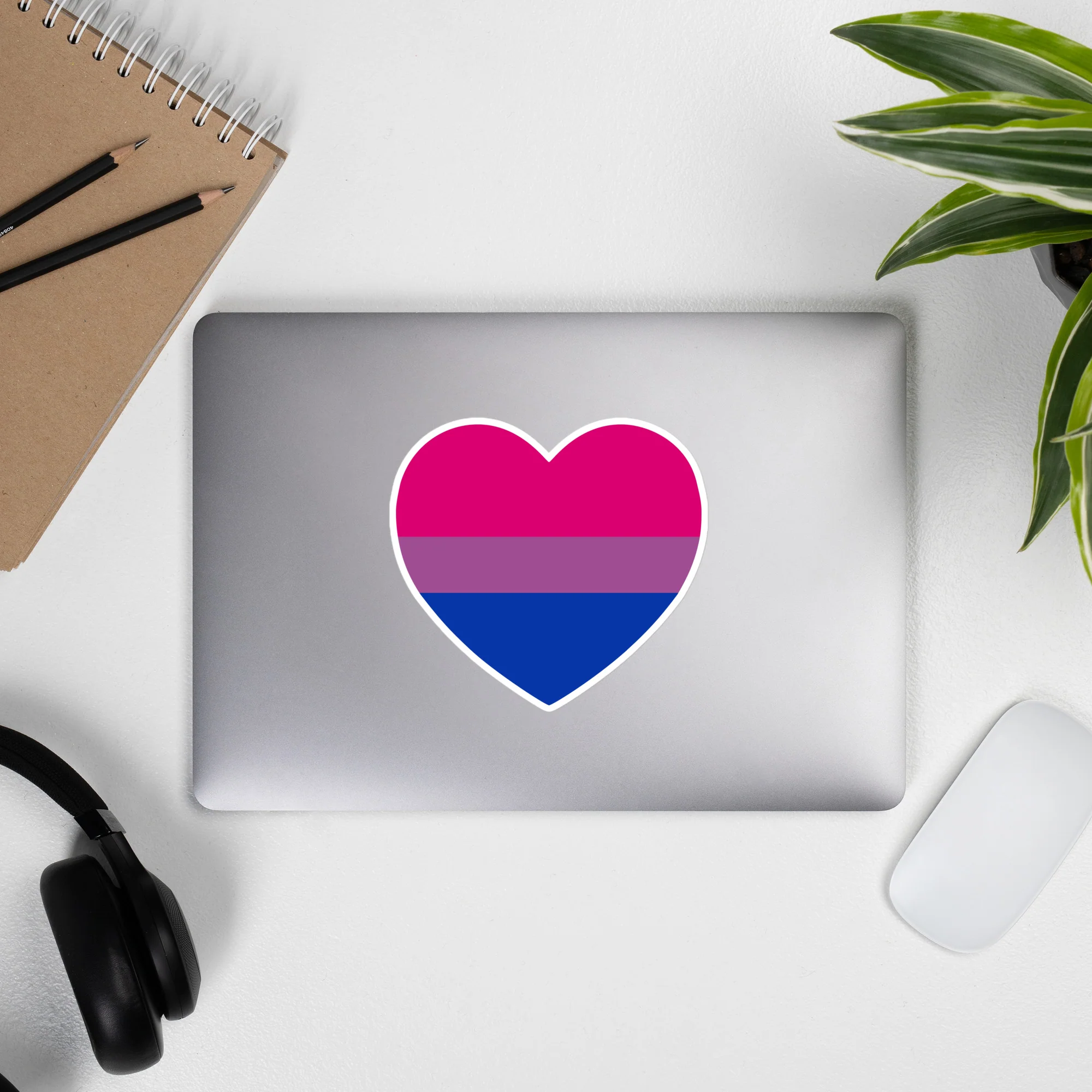Bisexual Flag Heart Sticker - Image 4
