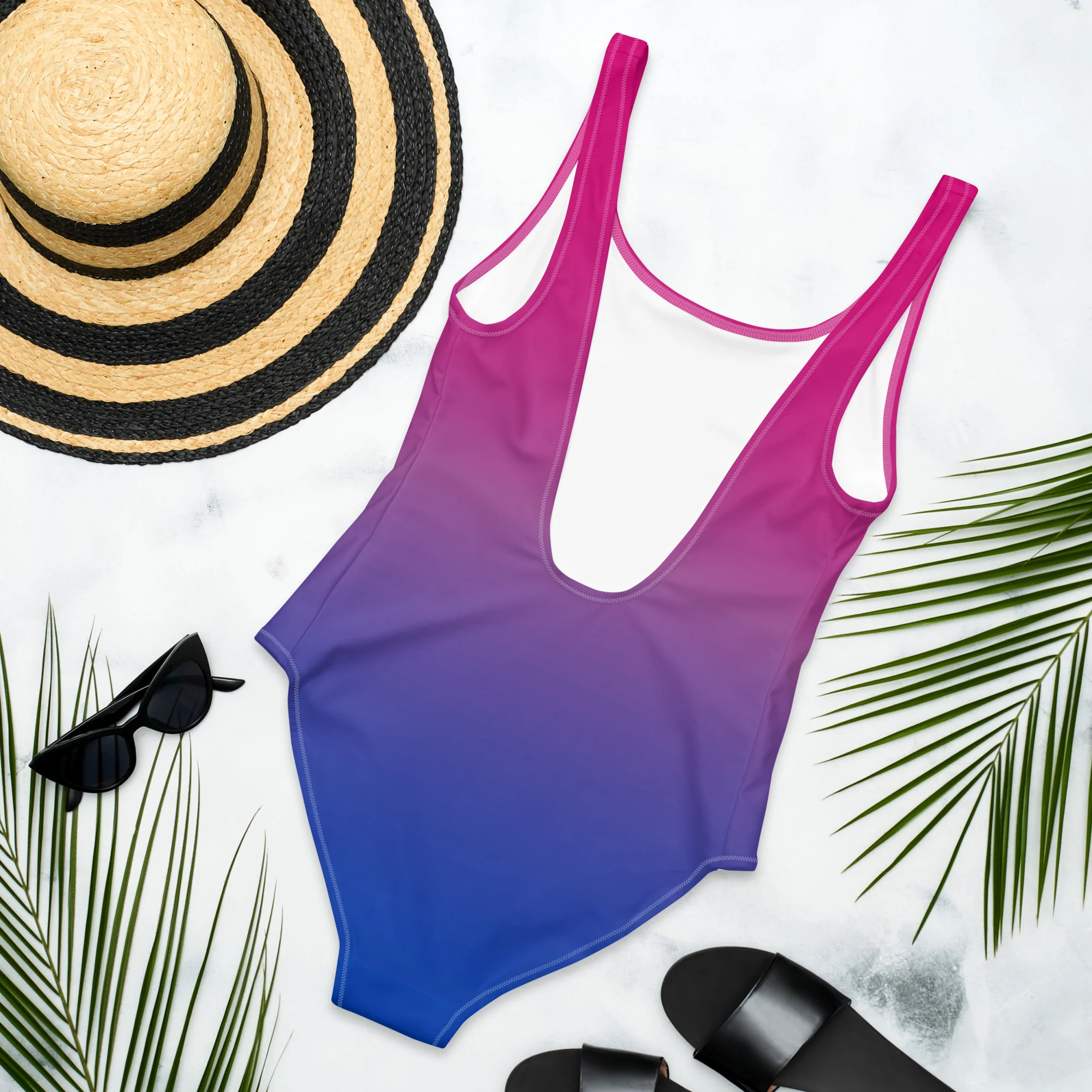 Bisexual Graduated Colours One-Piece Swimsuit - Image 3