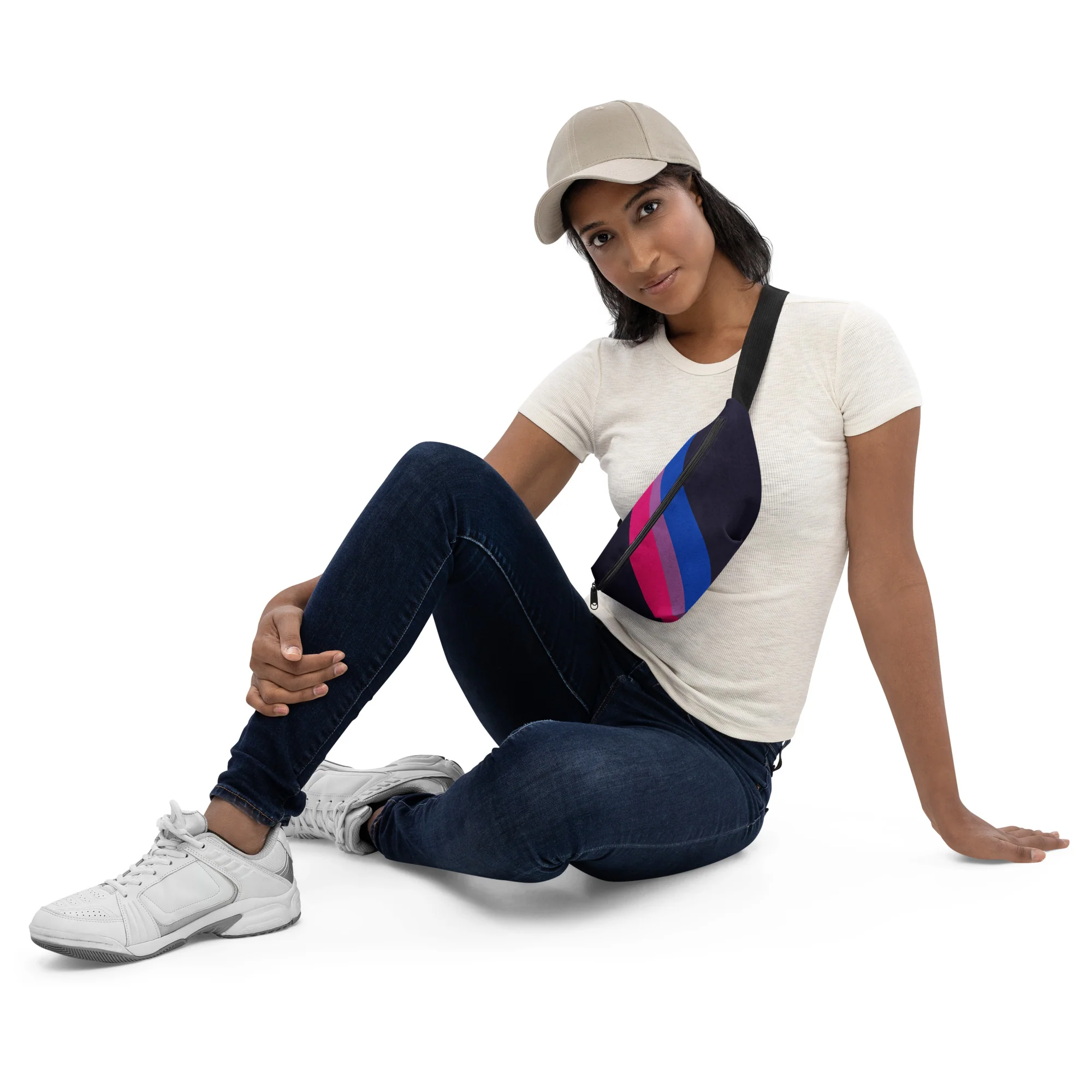 Bisexual Pride Flag Diagonal Fanny Pack/Bum Bag - Image 7