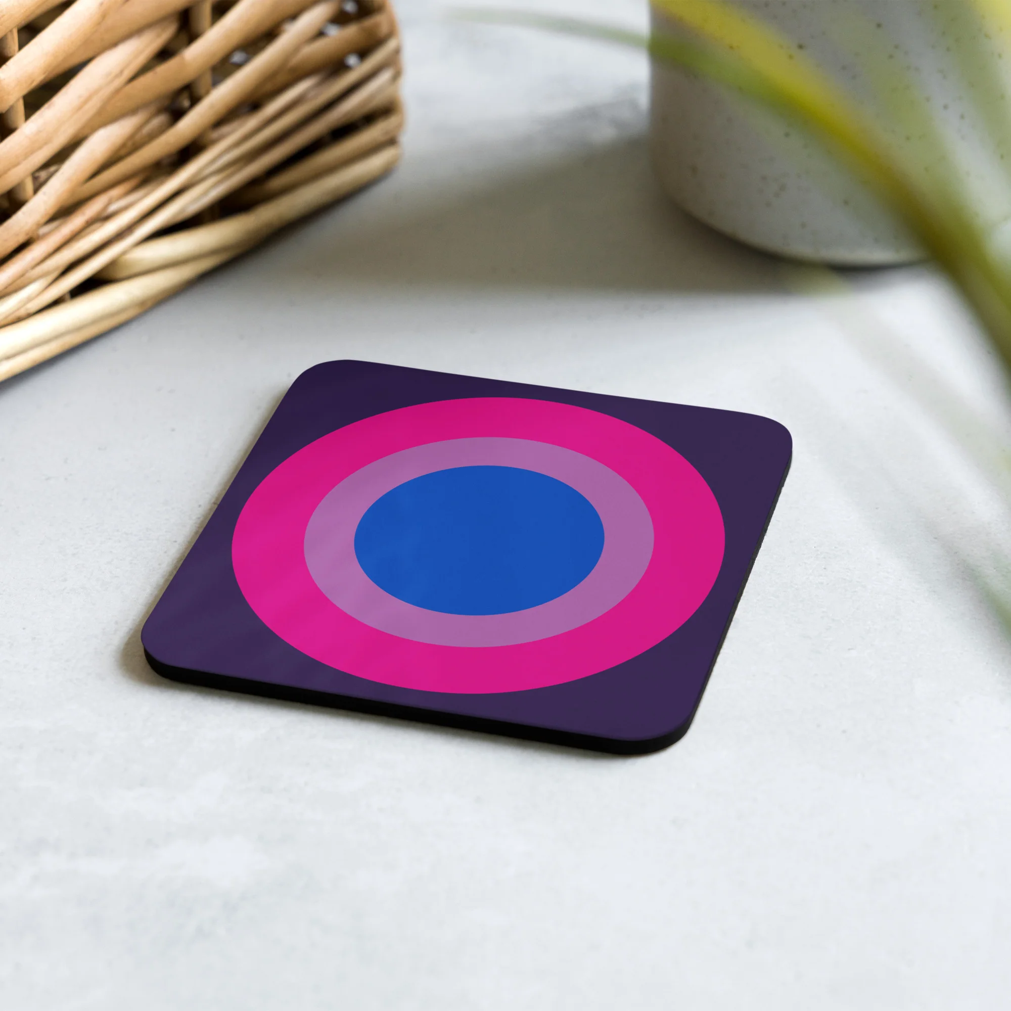 Bisexual Pride Flag Roundel Coaster - Image 3