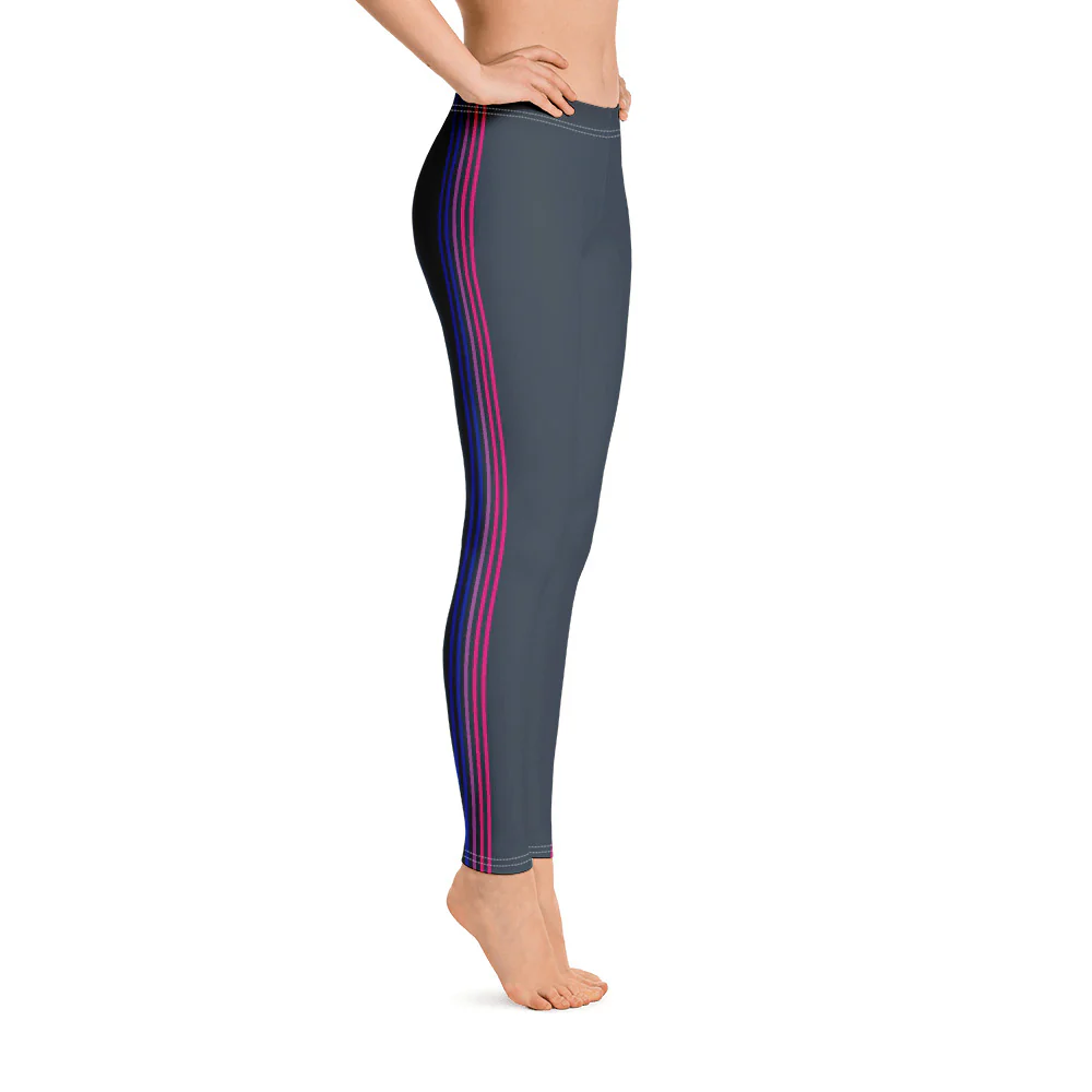 Bisexual Pride Flag Separated Stripes Leggings - Image 6