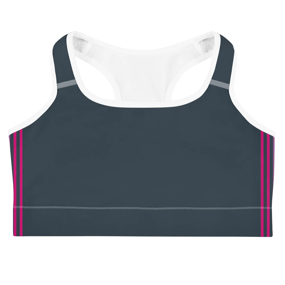 Bisexual Pride Flag Separated Stripes Sports Bra