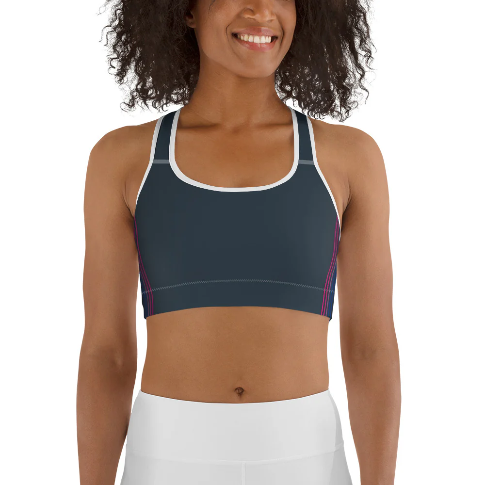 Bisexual Pride Flag Separated Stripes Sports Bra - Image 5