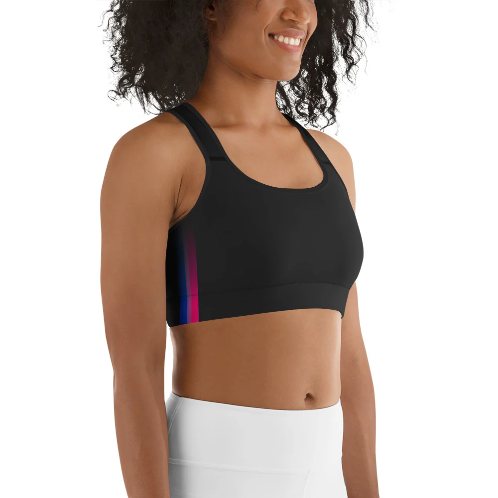 Bisexual Pride Flag Side Fade Sports Bra - Image 2