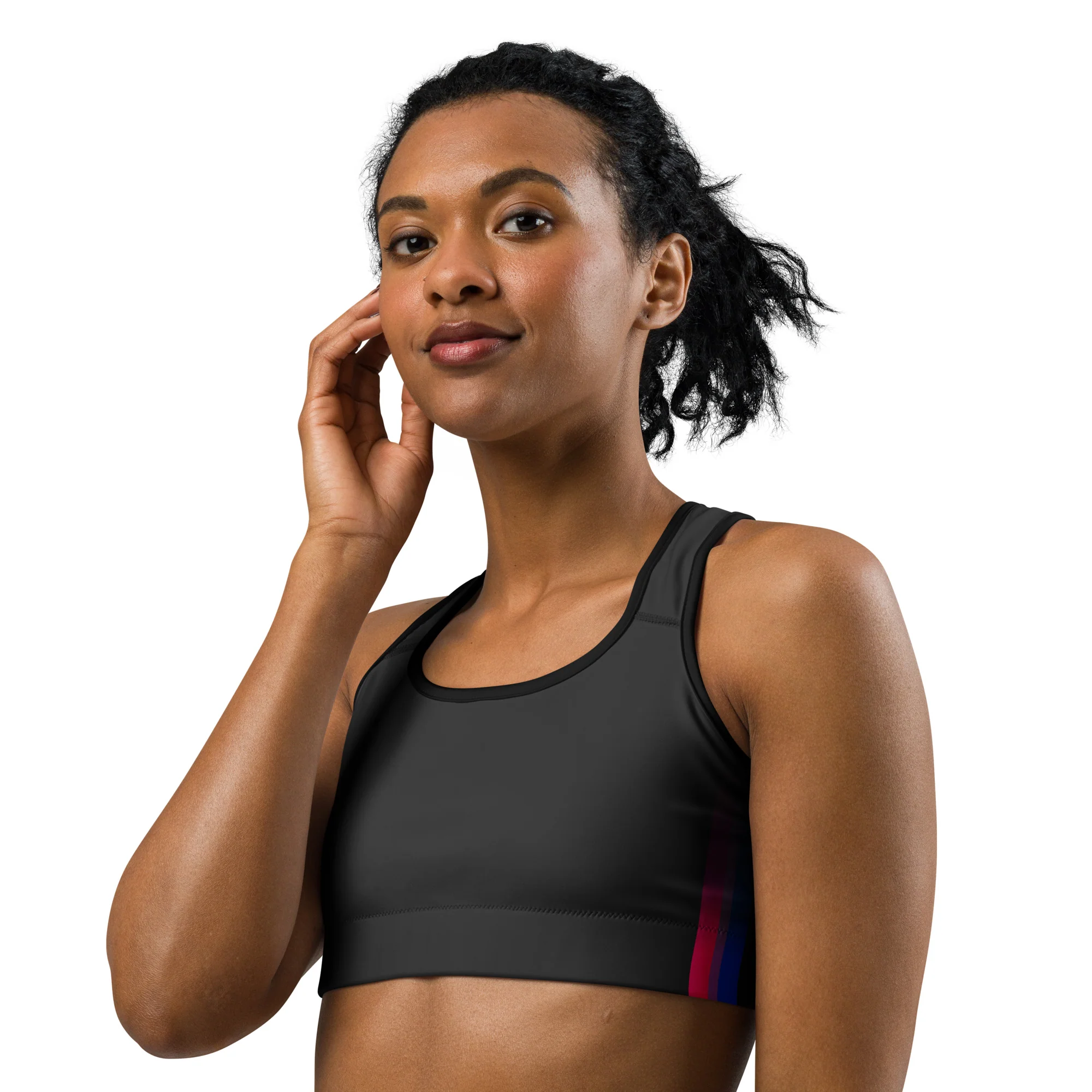 Bisexual Pride Flag Side Fade Sports Bra - Image 4
