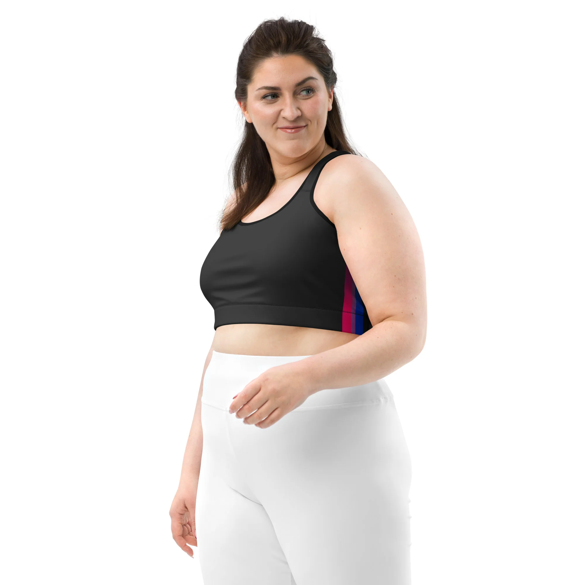 Bisexual Pride Flag Side Fade Sports Bra - Image 7