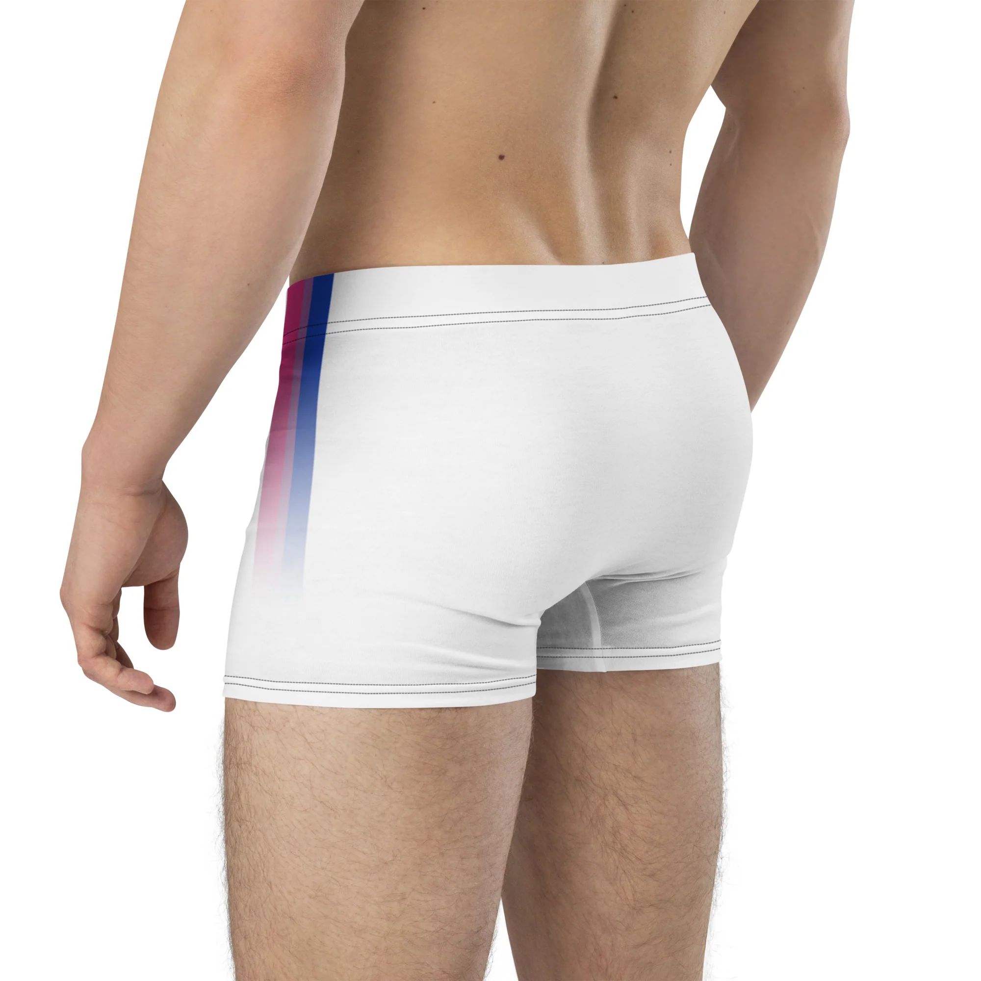 Bisexual Pride Flag Side Stripe Fade White Boxer Briefs Briefs - Image 4