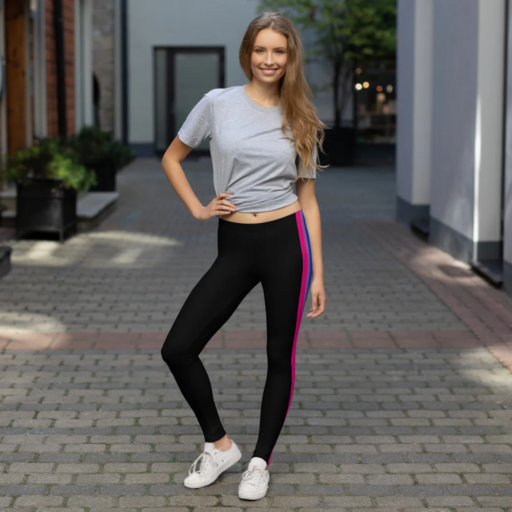 Bisexual Pride Flag Side Stripe Leggings - Image 4