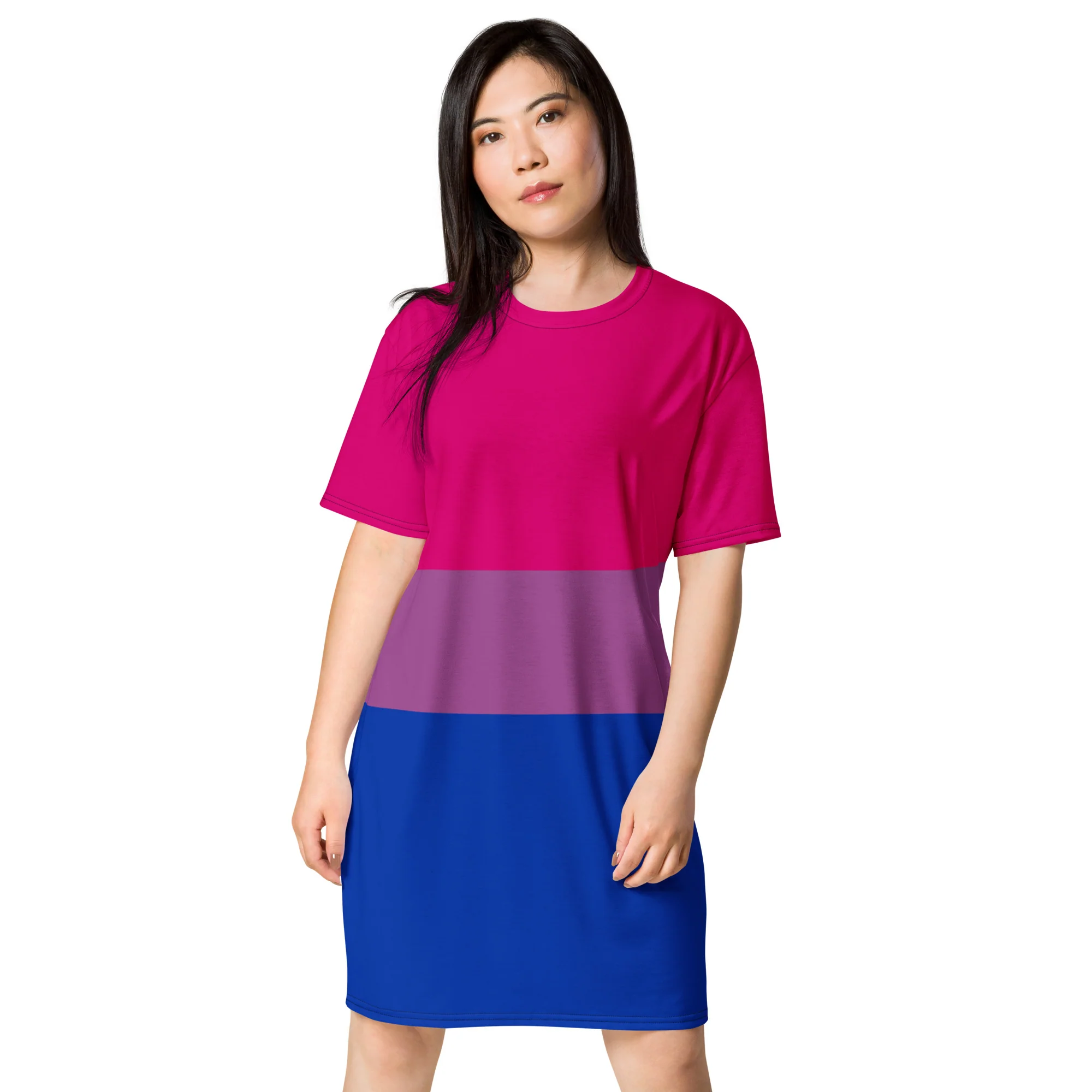 Bisexual Pride Flag T-shirt Dress - Image 4