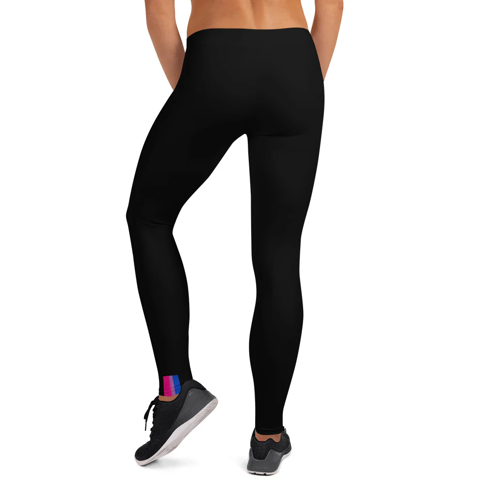 Bisexual Pride Flash Black Leggings - Image 3