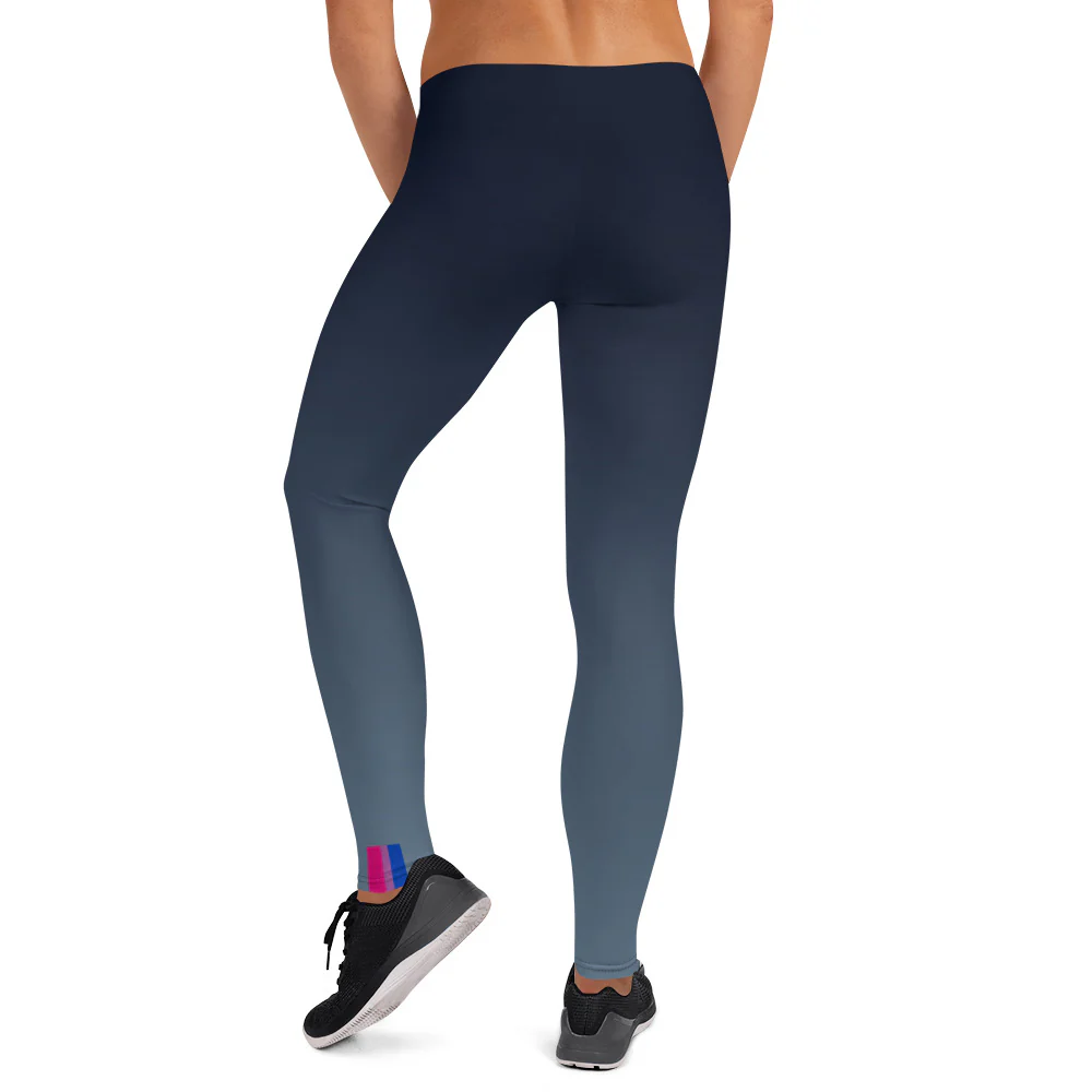 Bisexual Pride Flash Fade To Blue Leggings - Image 2