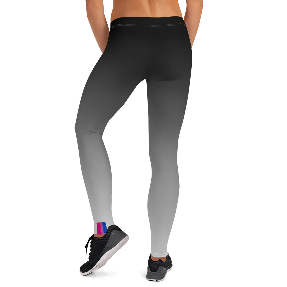 Bisexual Pride Flash Fade To Grey Leggings - Image 3
