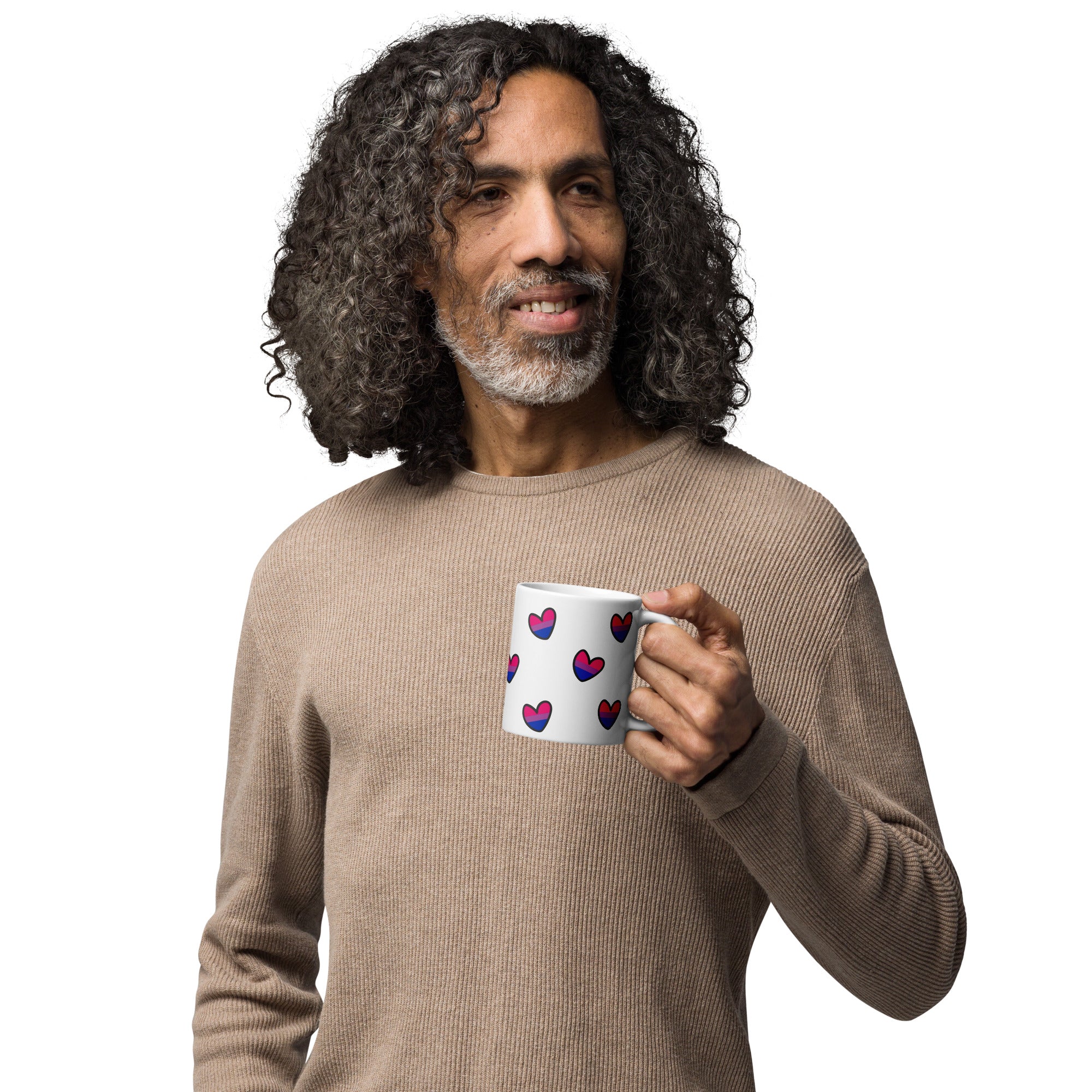 Bisexual Pride Hearts Pattern Mug - Image 4