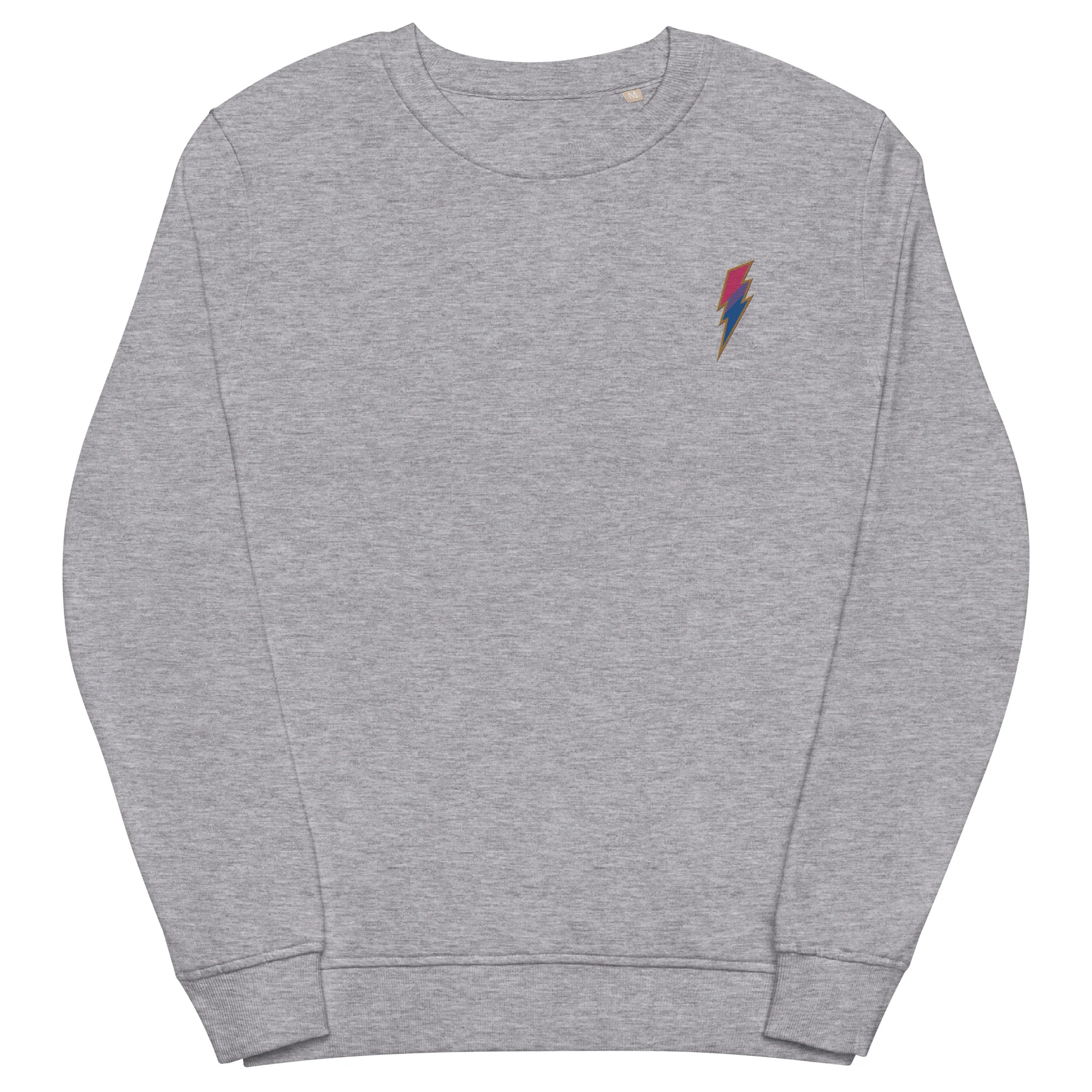 Bisexual Pride Lightning Embroidered Organic Sweatshirt - Image 7