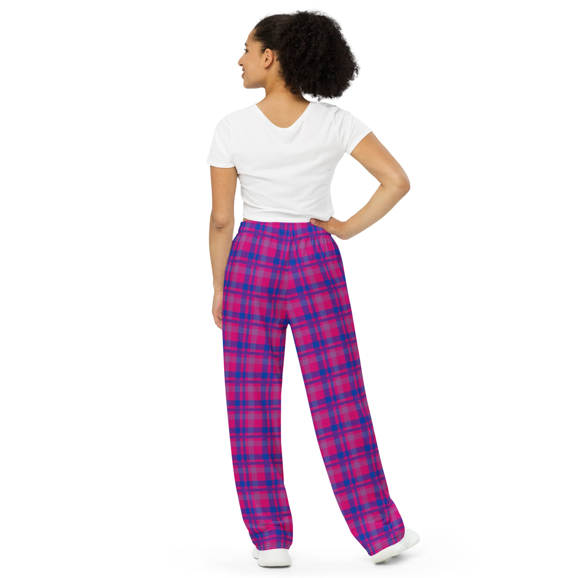 Bisexual Pride Tartan Wide-leg Pants/Trousers - Image 2