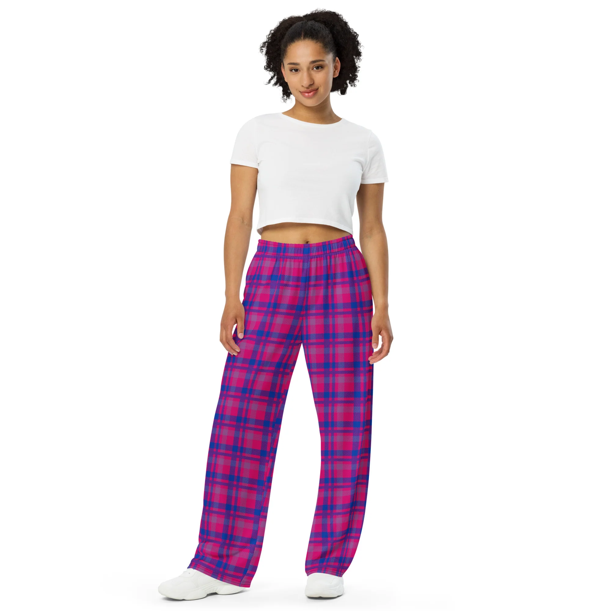 Bisexual Pride Tartan Wide-leg Pants/Trousers - Image 4