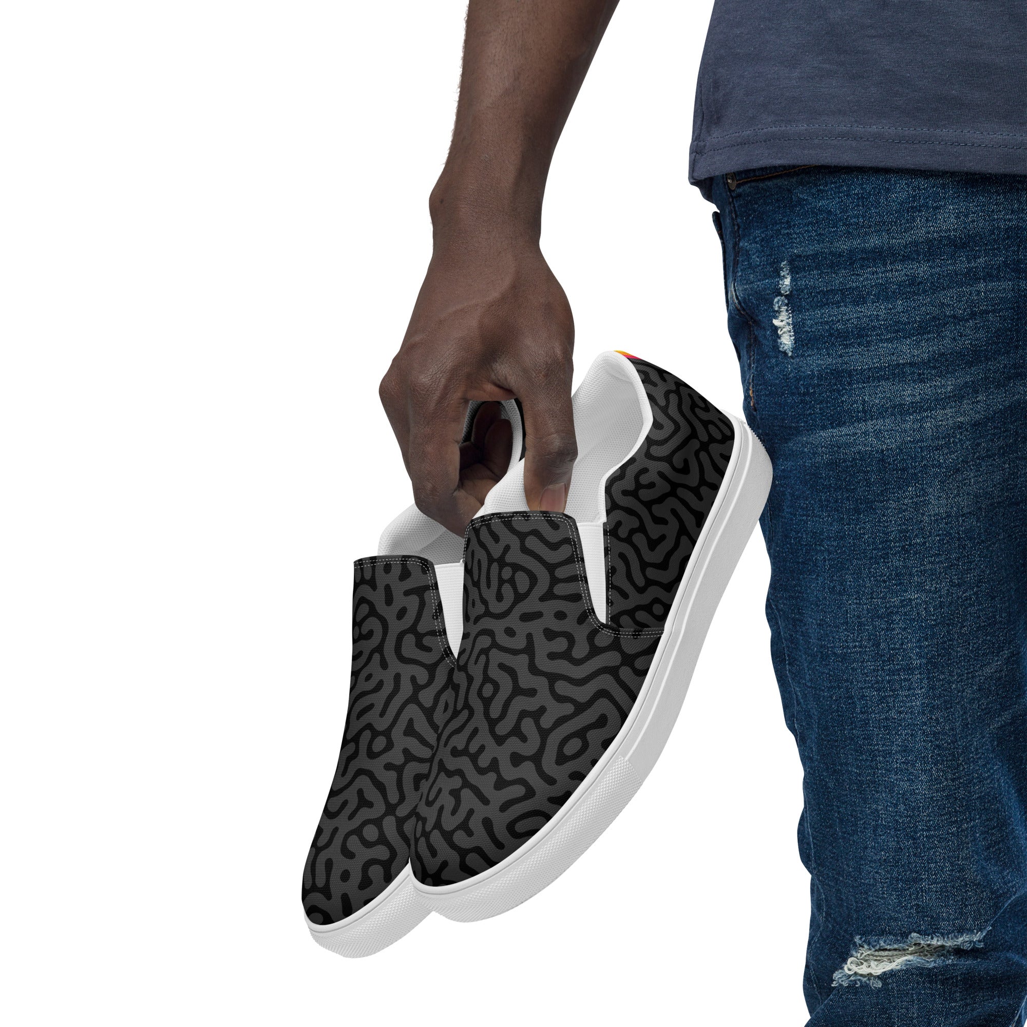 Black Turing Pattern Slip-on Shoes (male sizes) - Image 8