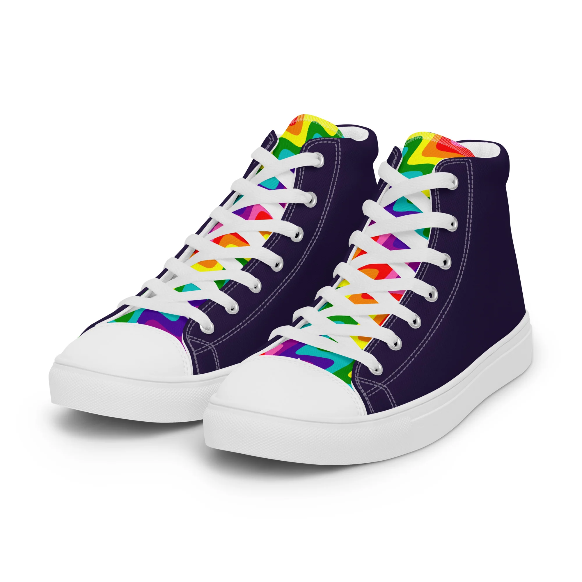 Blue and Original Pride Flag High Top Trainers (male sizes)