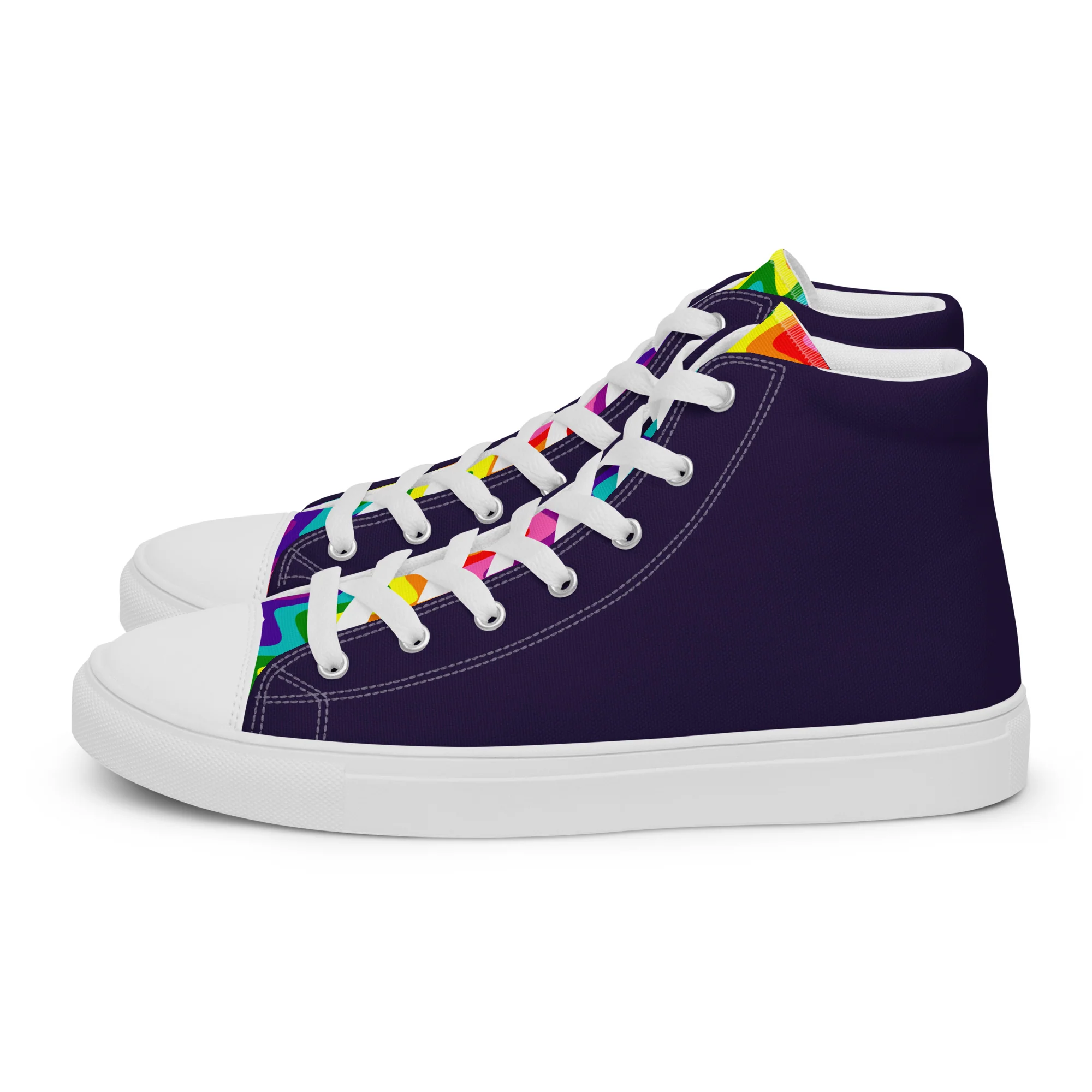 Blue and Original Pride Flag High Top Trainers (male sizes) - Image 10
