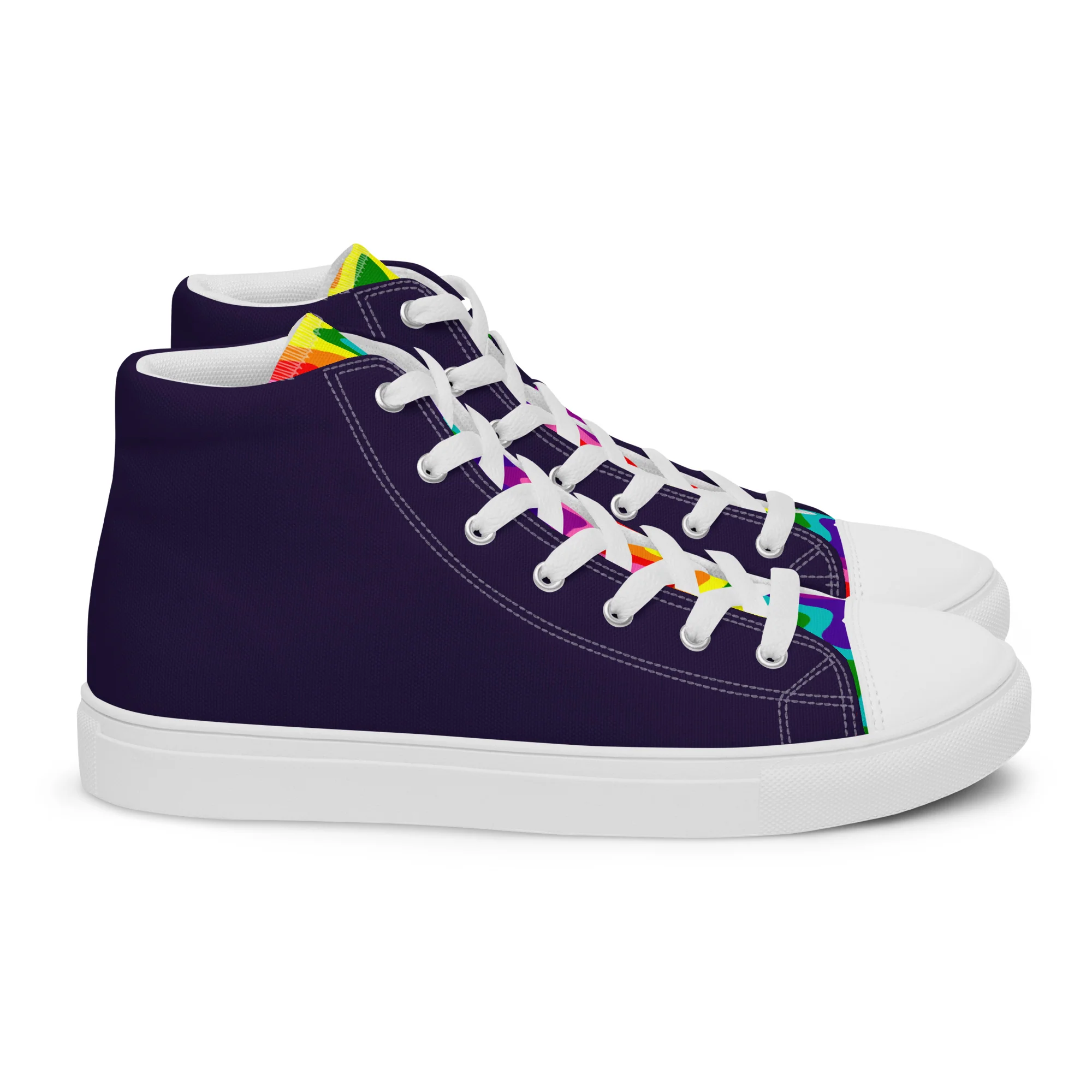 Blue and Original Pride Flag High Top Trainers (male sizes) - Image 13