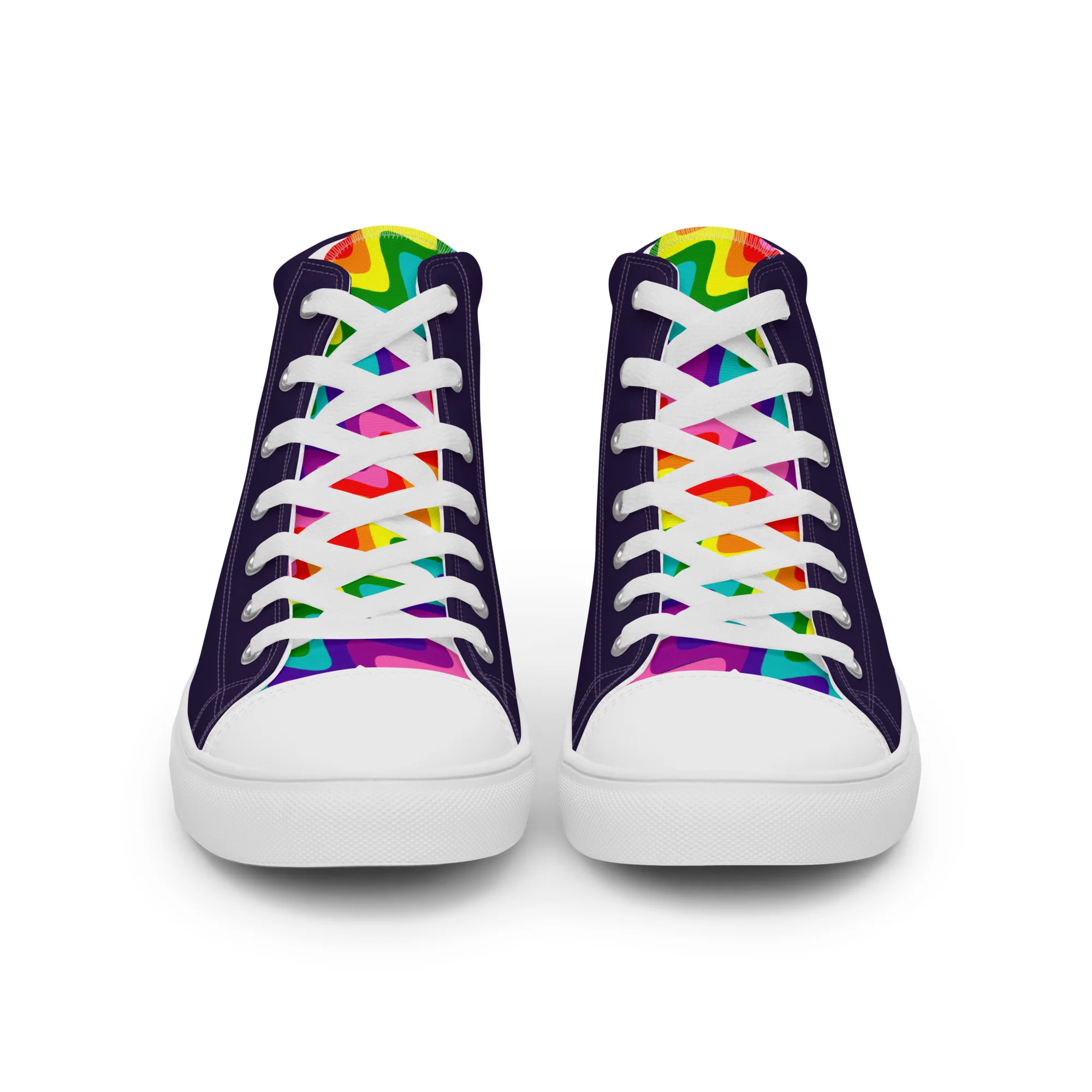 Blue and Original Pride Flag High Top Trainers (male sizes) - Image 16