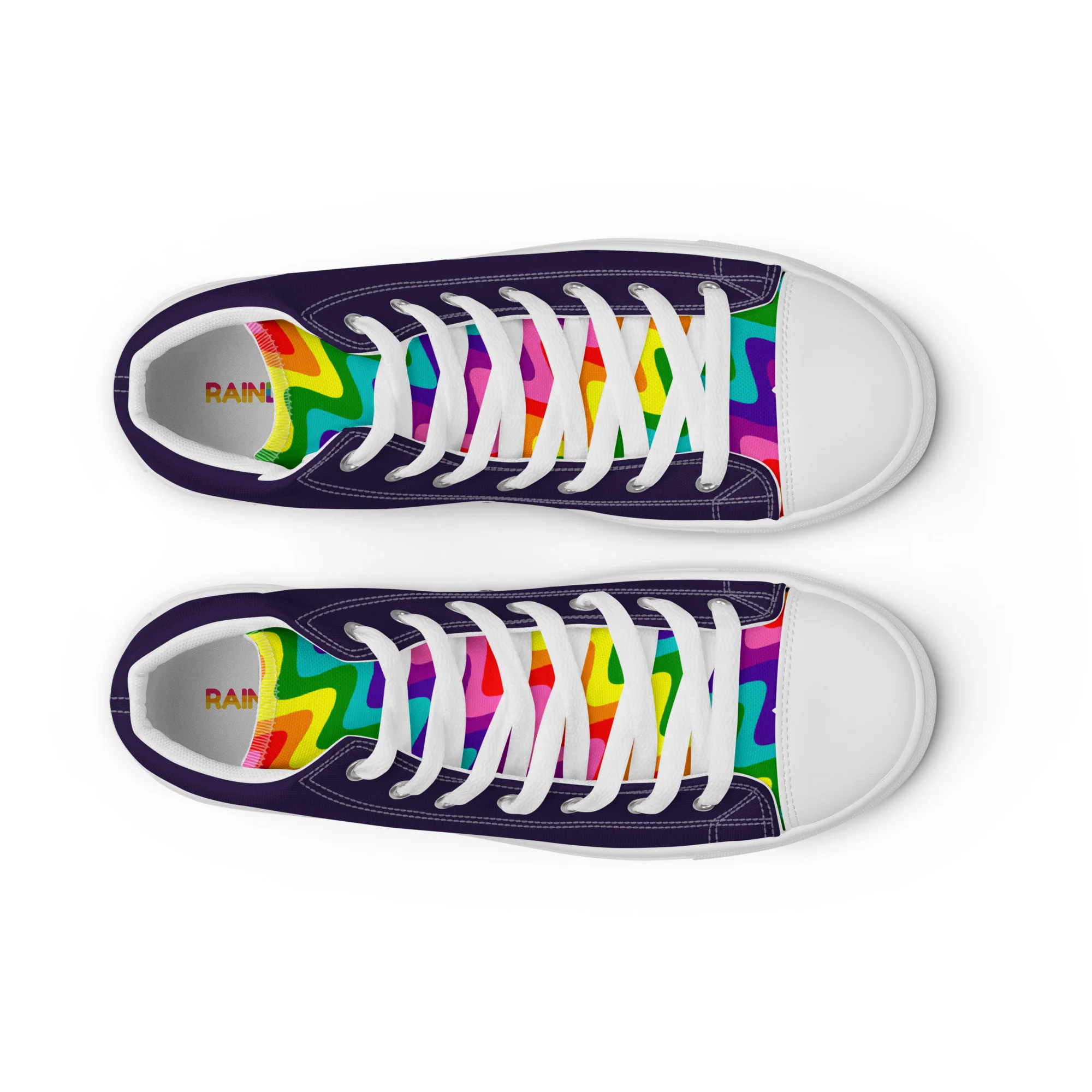 Blue and Original Pride Flag High Top Trainers (male sizes) - Image 17