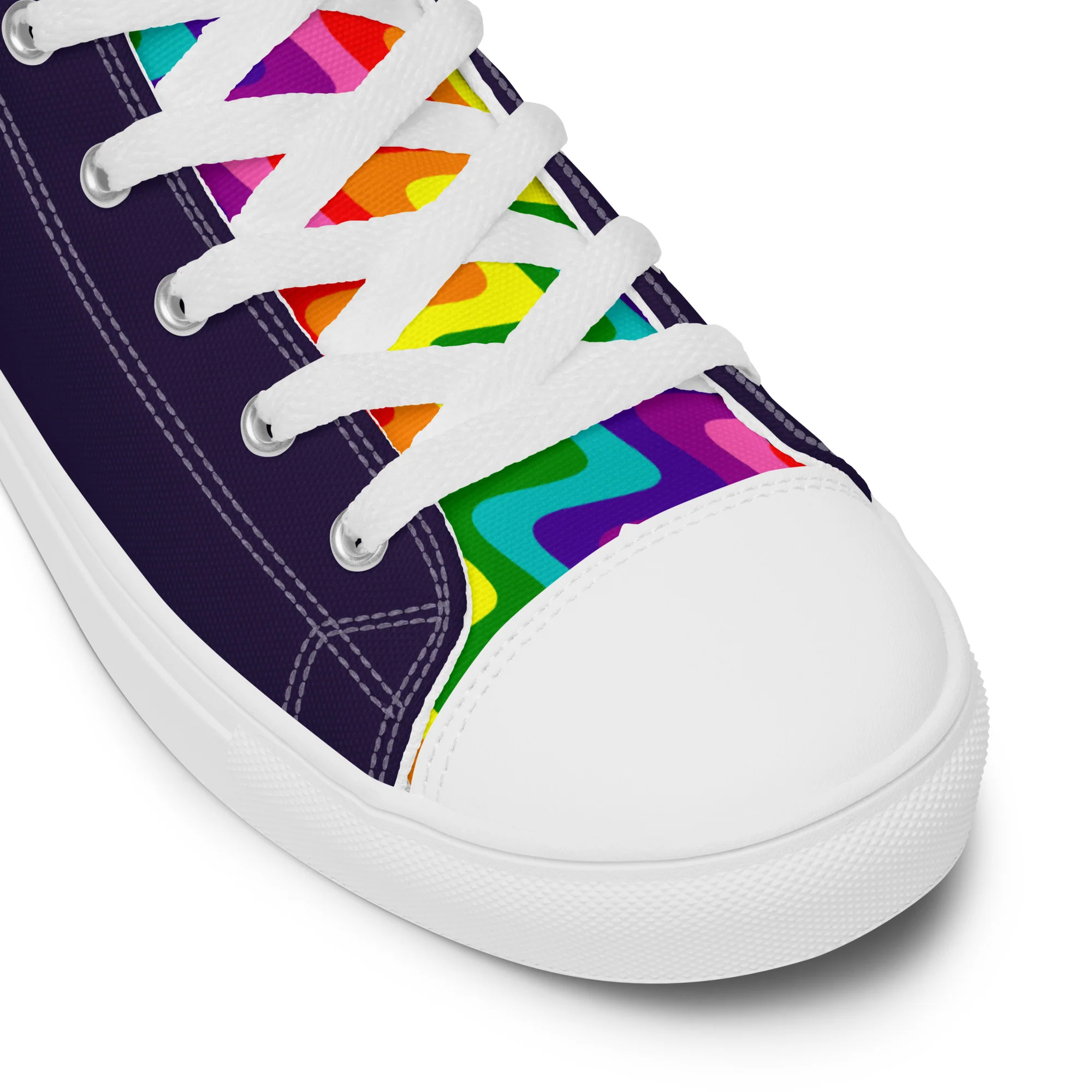 Blue and Original Pride Flag High Top Trainers (female sizes) - Image 6