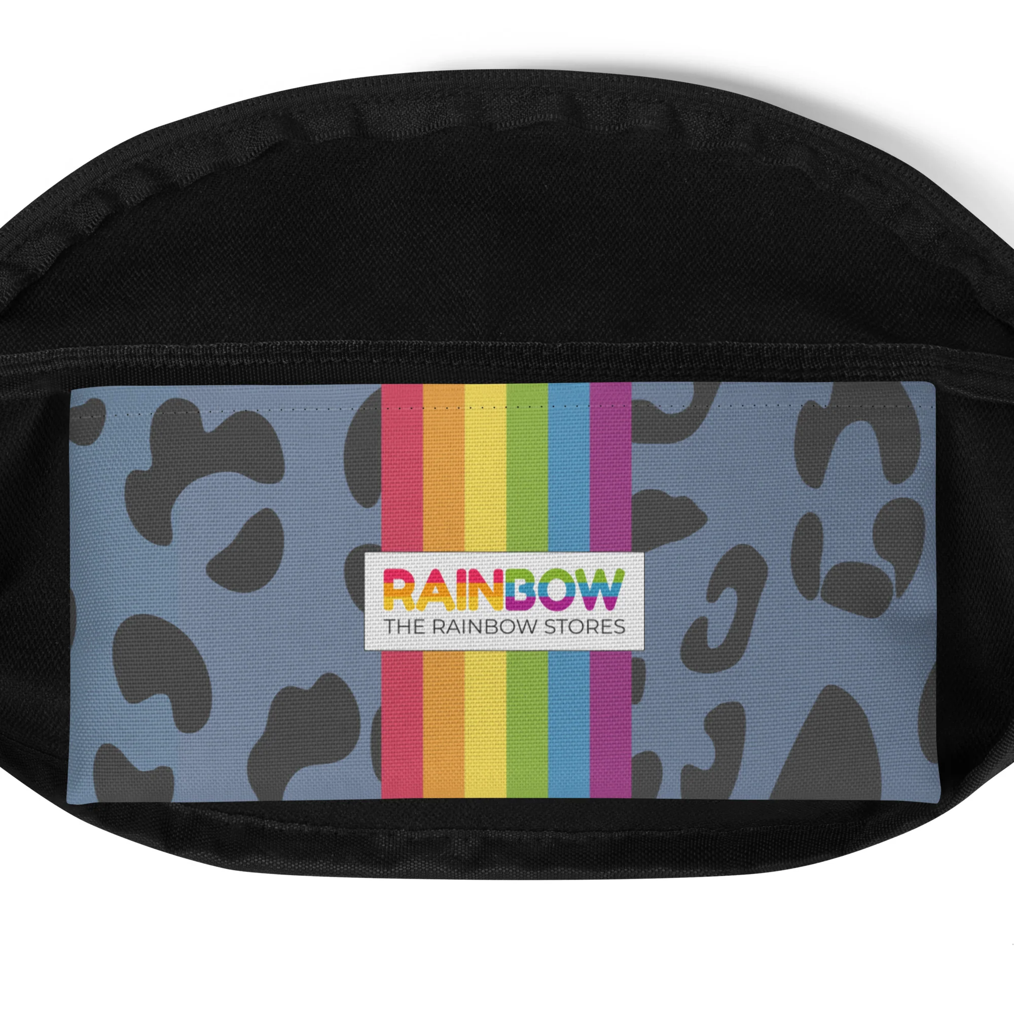 Blue Leopard Print Fanny Pack/Bum Bag with Rainbow Flag - Image 6